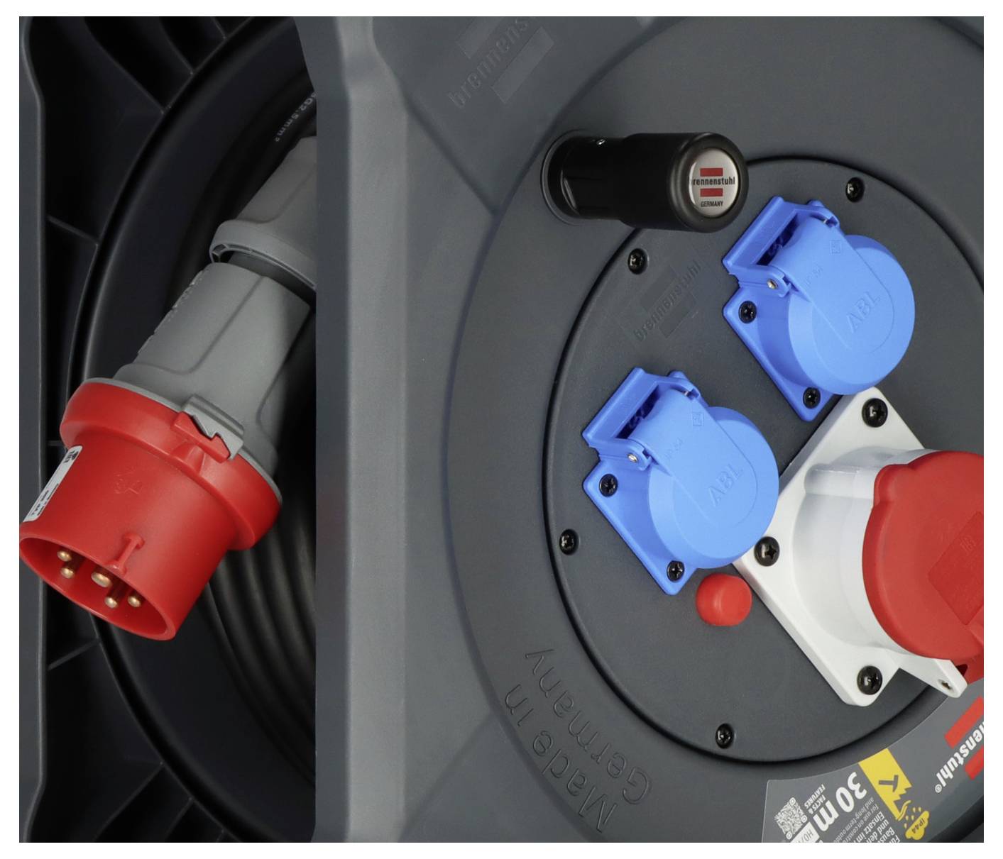 Brennenstuhl 9222300110 Kabeltrommel 30m Schwarz CEE-Stecker 16A 5polig