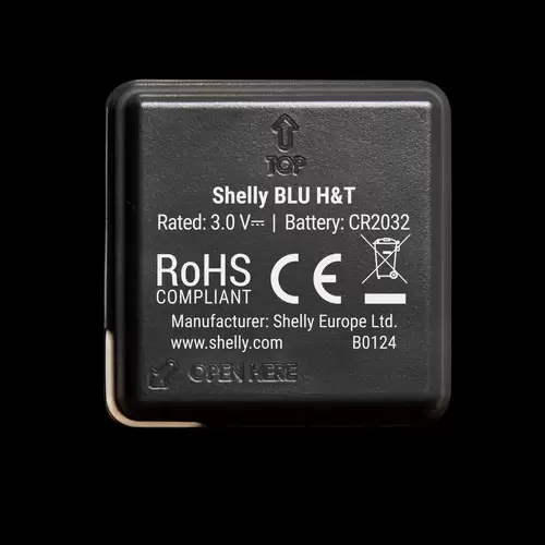 Shelly BLU H&T Black Temperatursensor und Luftfeuchtesensor Bluetooth Shelly BLU H&T Black Temperatursensor und Luftfeuchtesensor Bluetooth