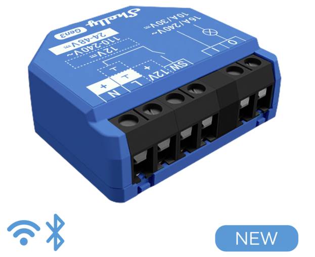 Shelly 1 Gen 3 Schaltaktor Bluetooth, Wi-Fi