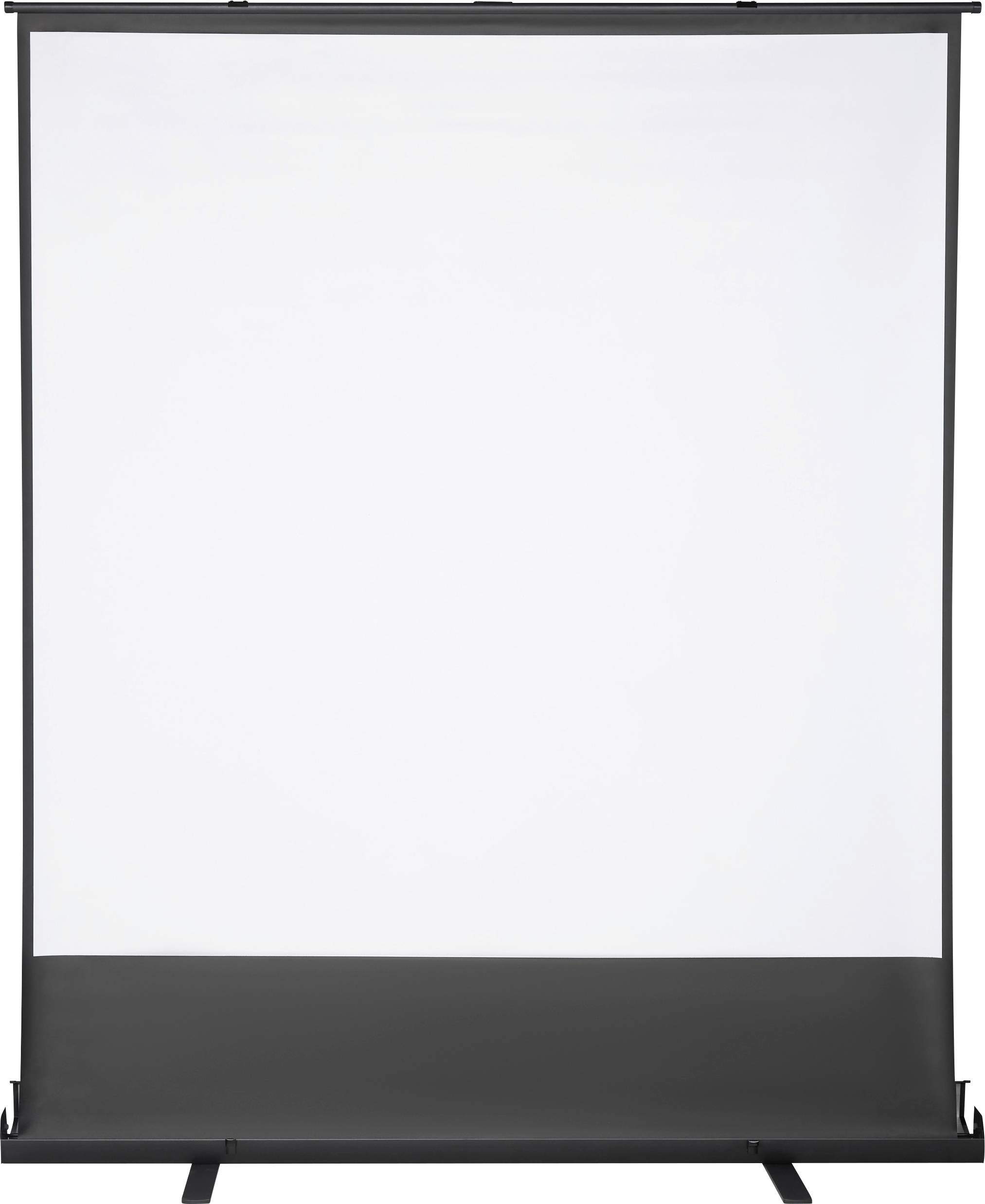 Leinwand mit schwarzem Rahmen, leer. Bereit für Projektionen in Präsentationen oder Filmvorführungen.