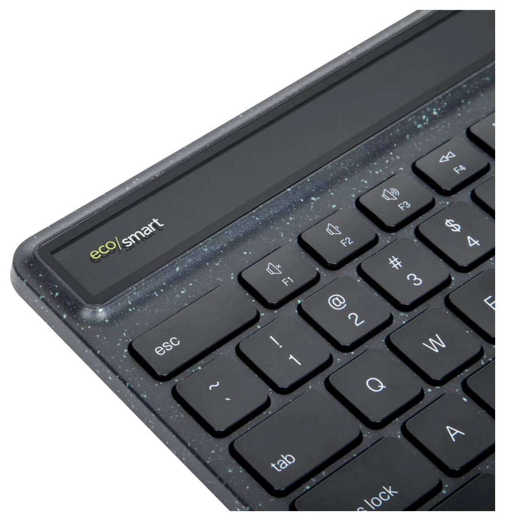 Targus EcoSmart™ Bluetooth® Tastatur Deutsch, QWERTZ Schwarz Beleuchtet, Ergonomisch, Geräuscharme Tasten, mit numerischer