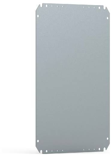 Metallplatte in rechteckiger Form, leicht reflektierend. Sie zeigt keine sichtbaren Muster oder Texturen.