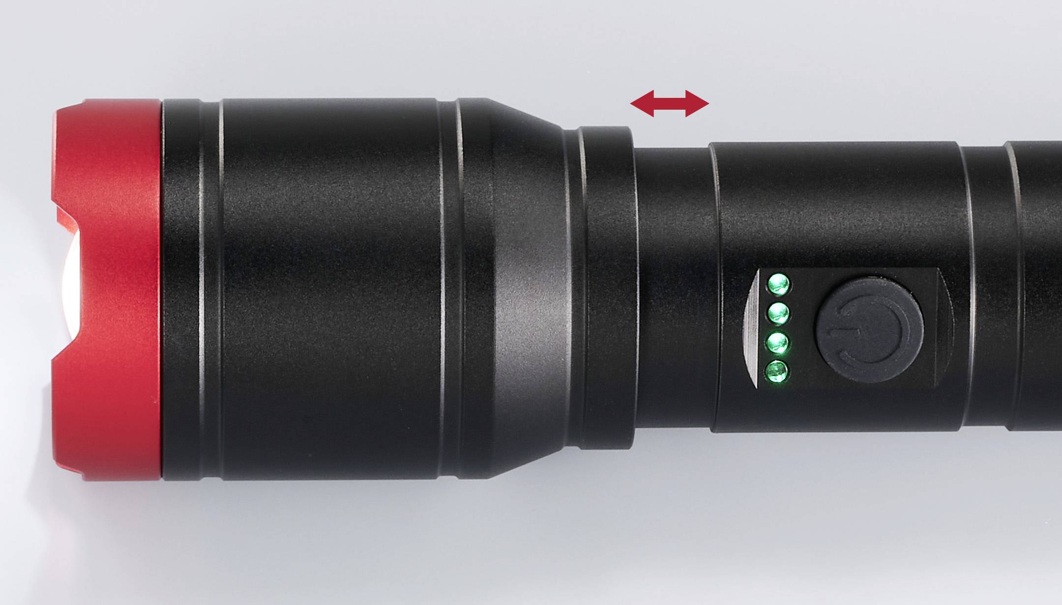 TOOLCRAFT Taschenlampe verstellbar, Einstellbare Punktgröße, mit Stroboskopmodus, mit USB-Schnittstelle Li-Ionen Akkus oder