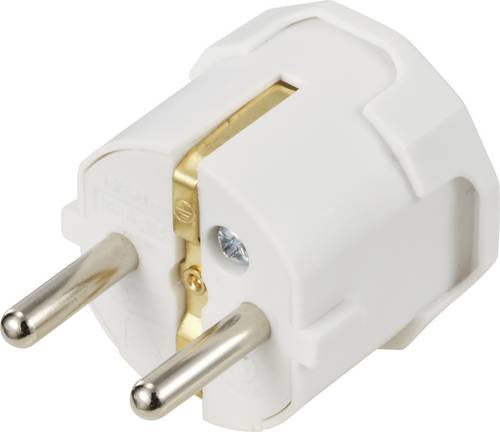 Sygonix SY-6618466 Schutzkontaktstecker Polypropolene (PP) 250 V/AC Weiß