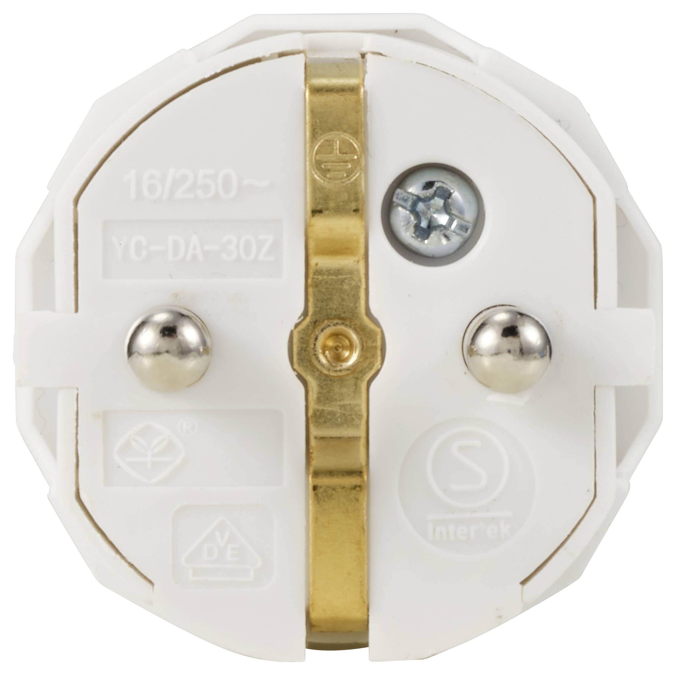 Sygonix SY-6618466 Schutzkontaktstecker Polypropolene (PP) 250 V/AC Weiß