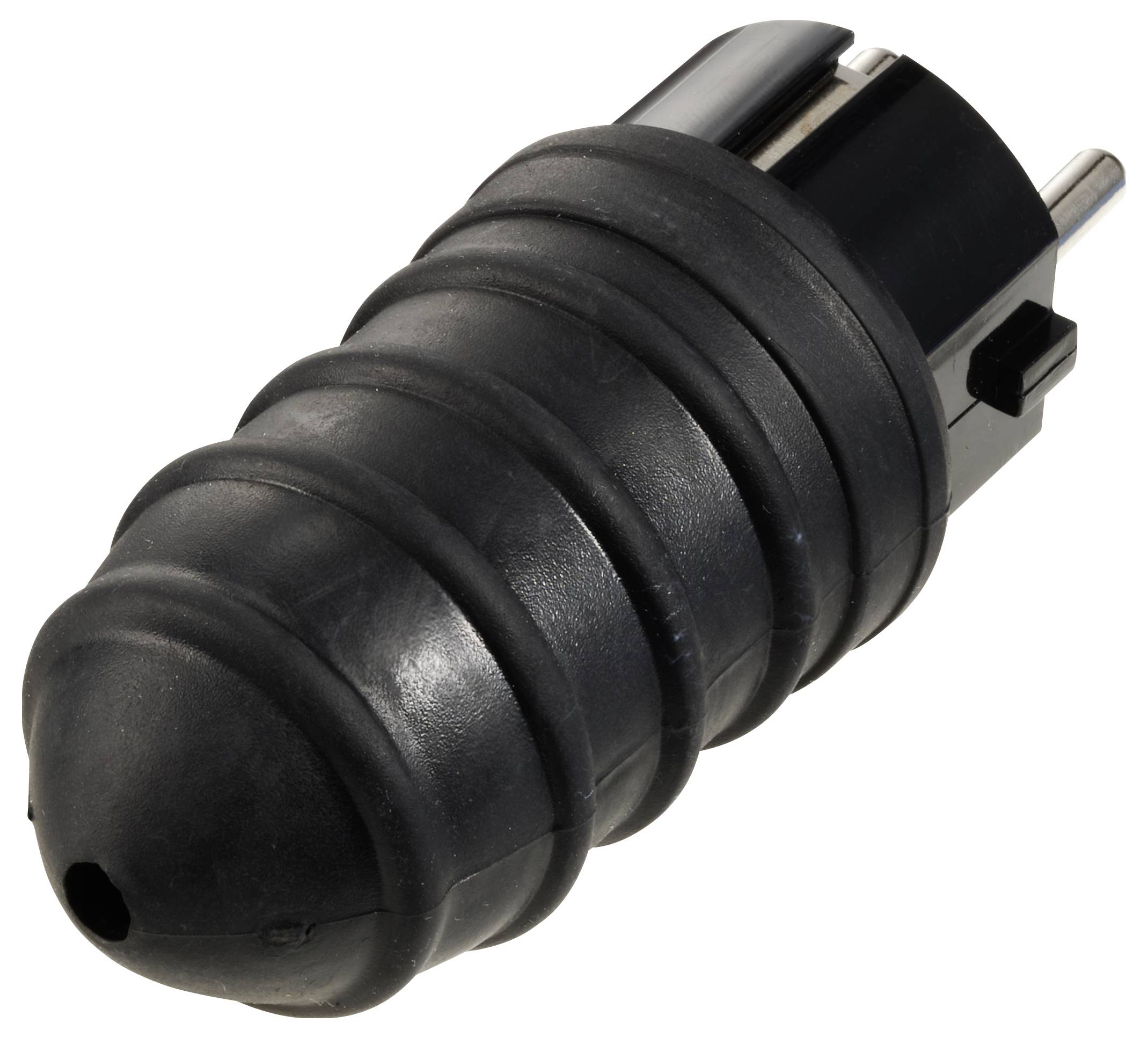 Sygonix SY-6618468 Schutzkontaktstecker TPE 250 V/AC Schwarz IP44
