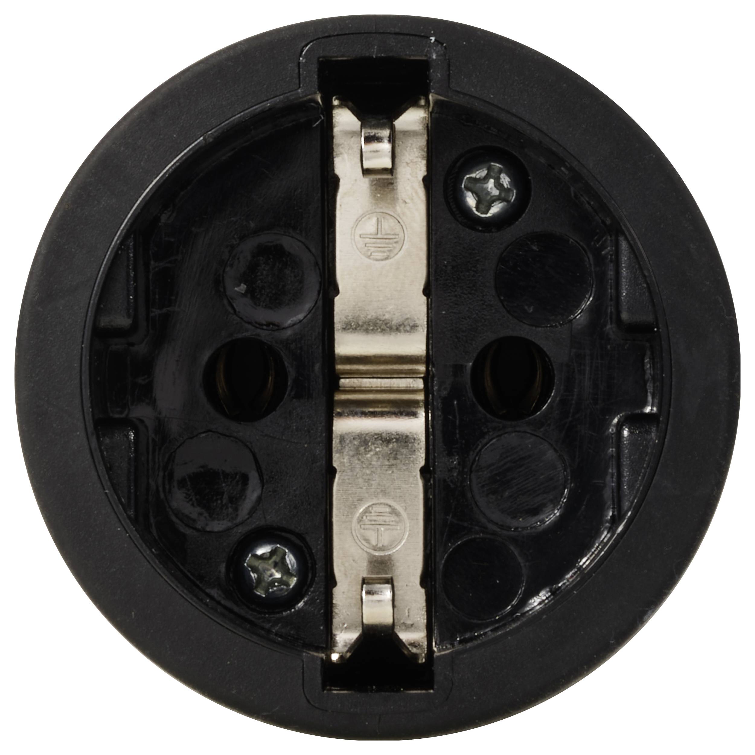 Sygonix SY-6618472 Schutzkontaktkupplung TPE 250 V/AC Schwarz