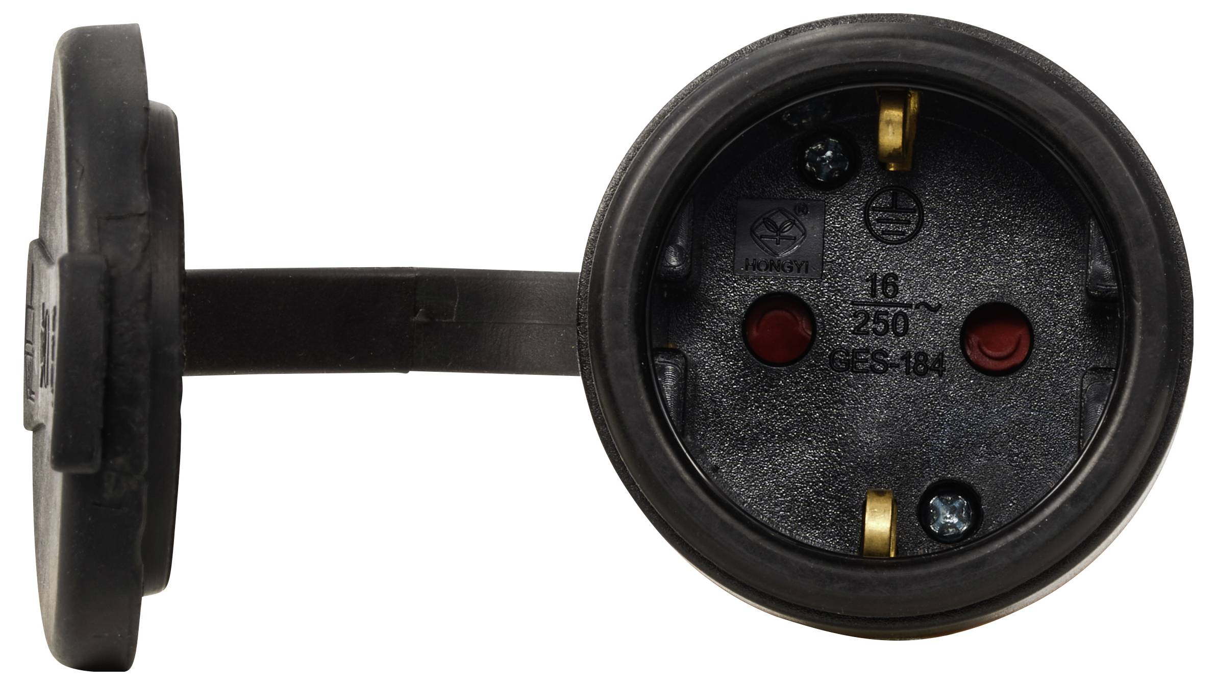 Sygonix SY-6618484 Schutzkontaktkupplung TPE, PC 250 V/AC Schwarz, Orange IP44