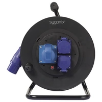 Sygonix SY-6618488 Kabeltrommel 30m Schwarz CEE-Stecker 16A 3polig Sygonix SY-6618488 Kabeltrommel 30m Schwarz CEE-Stecker 16A 3polig