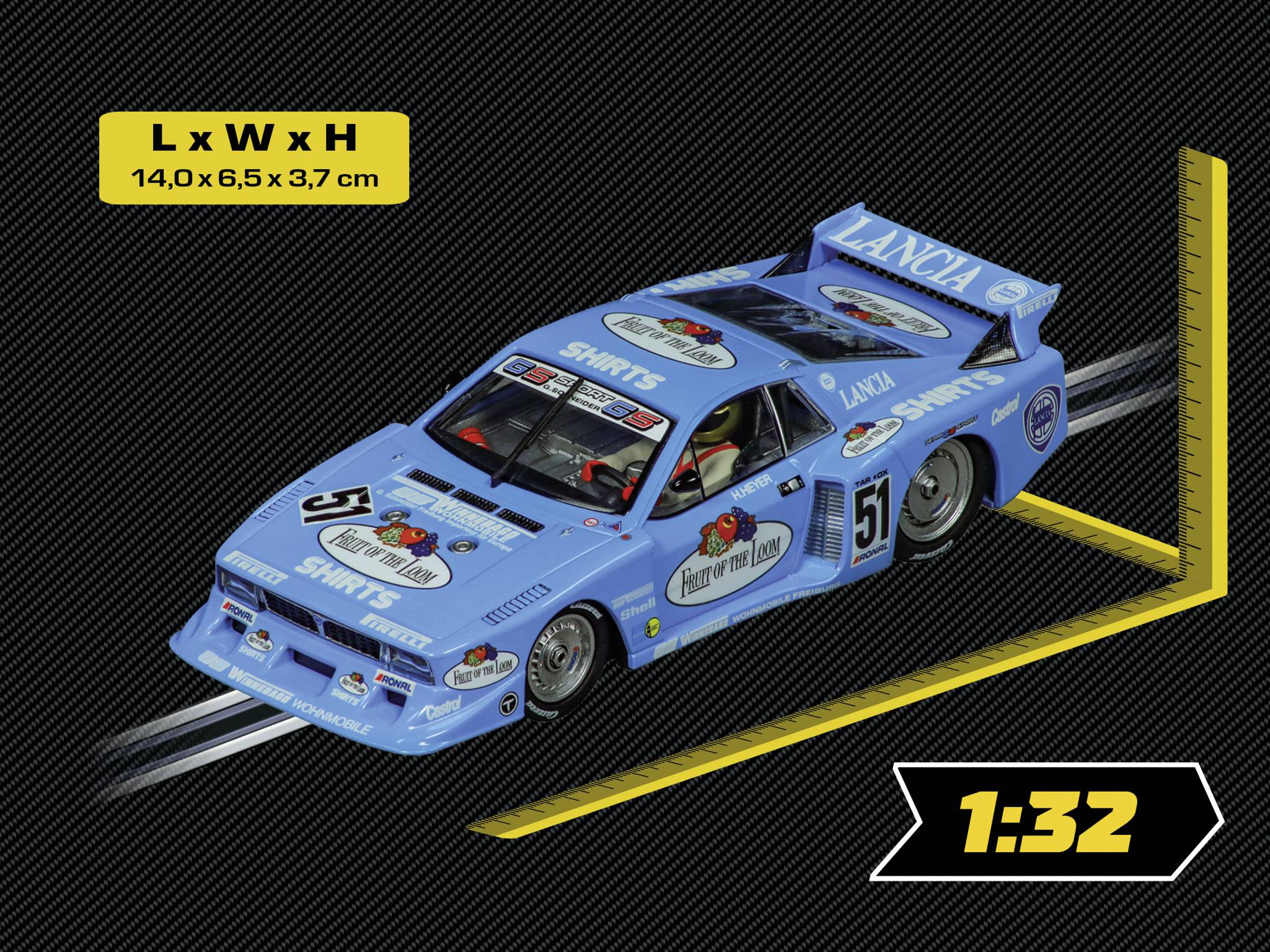 Carrera 20032029 DIGITAL 132 Auto Lancia Beta Montecarlo Turbo "Fruit of the Loom, No.51"