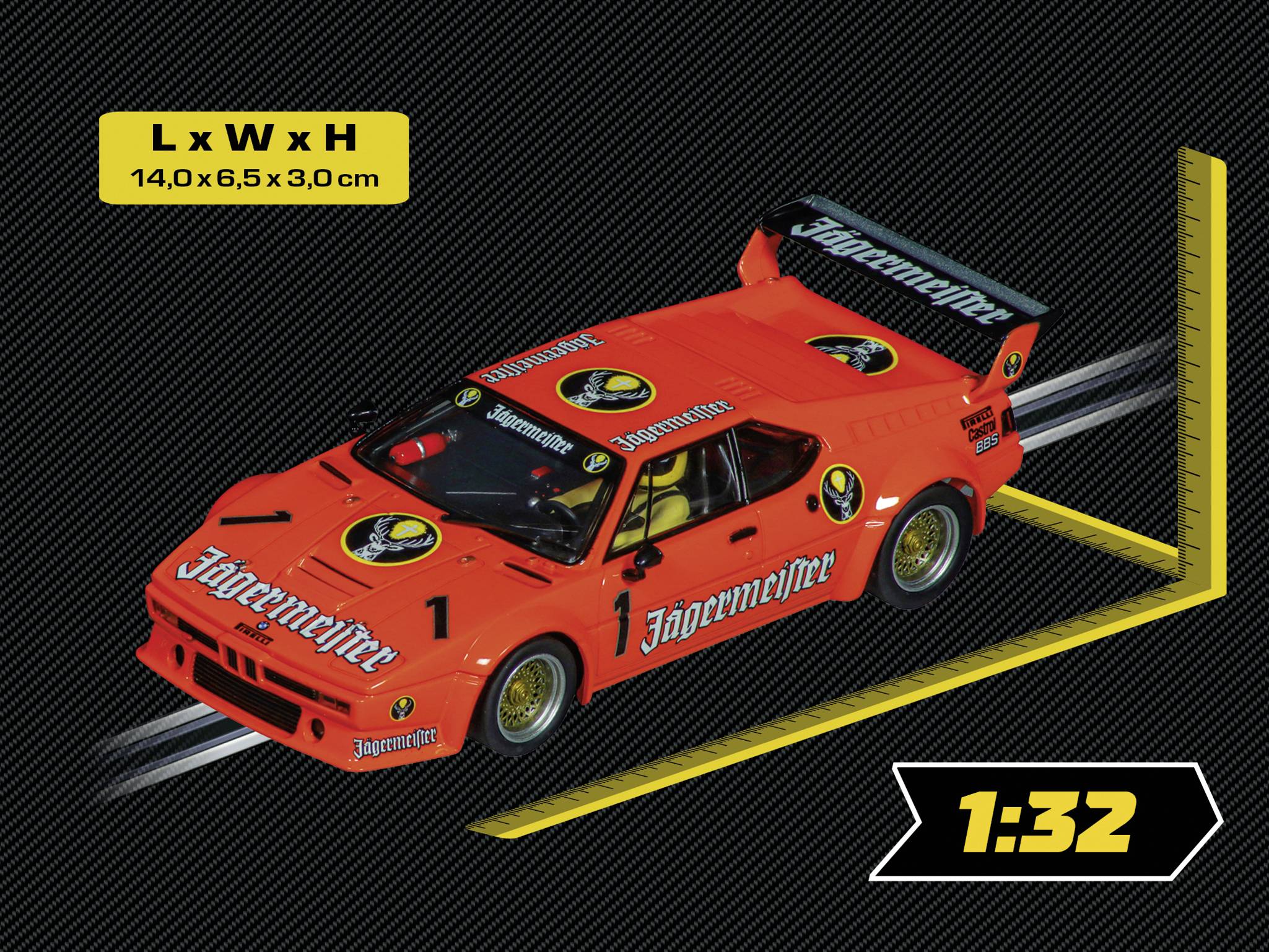 Carrera 20032031 DIGITAL 132 Auto BMW M1 Procar "Jägermeister Racing Team, No.1"