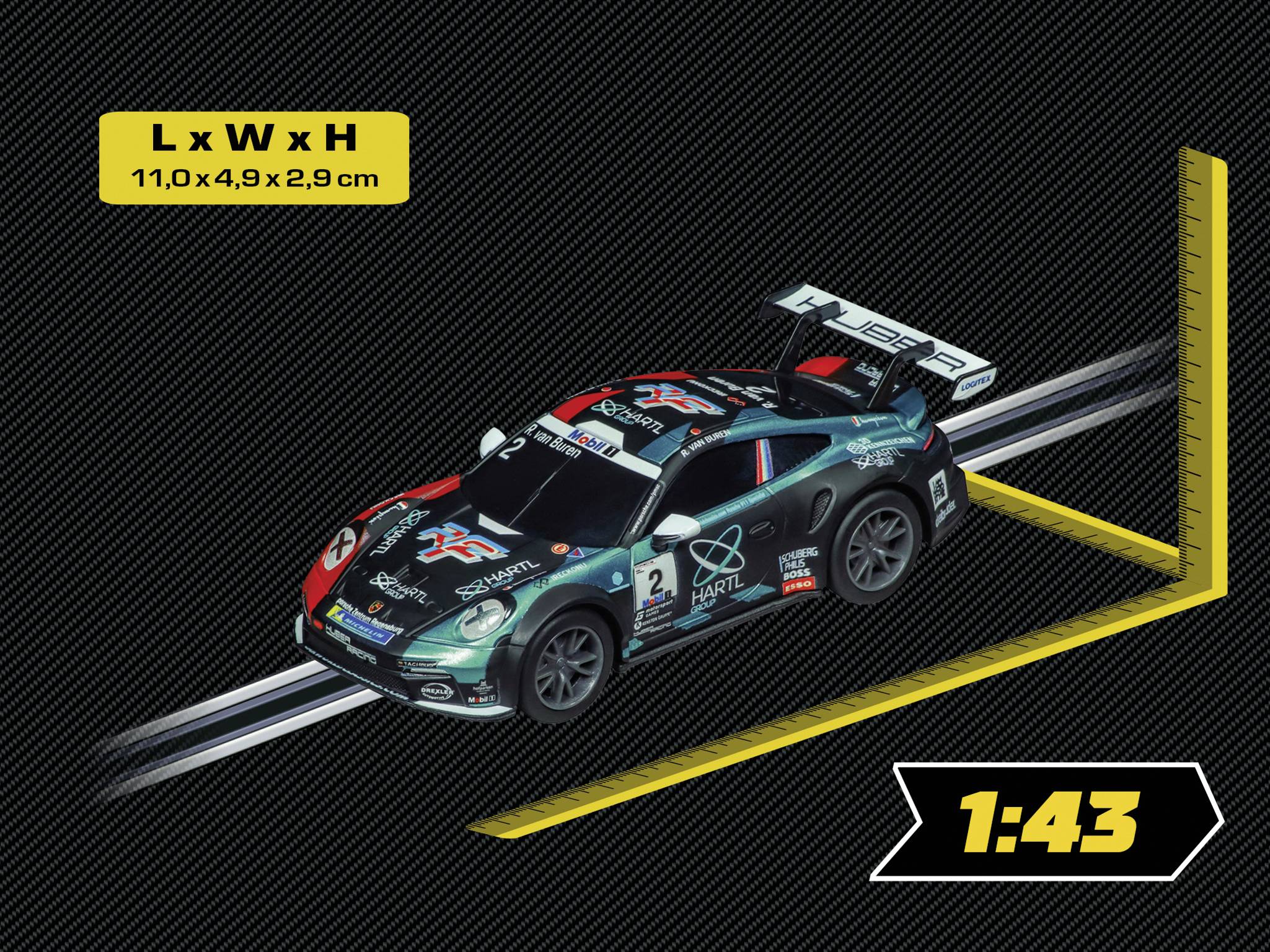 Carrera 20064244 GO!!! Auto Porsche 911 GT3 Cup (992) "Huber Racing, No.2"