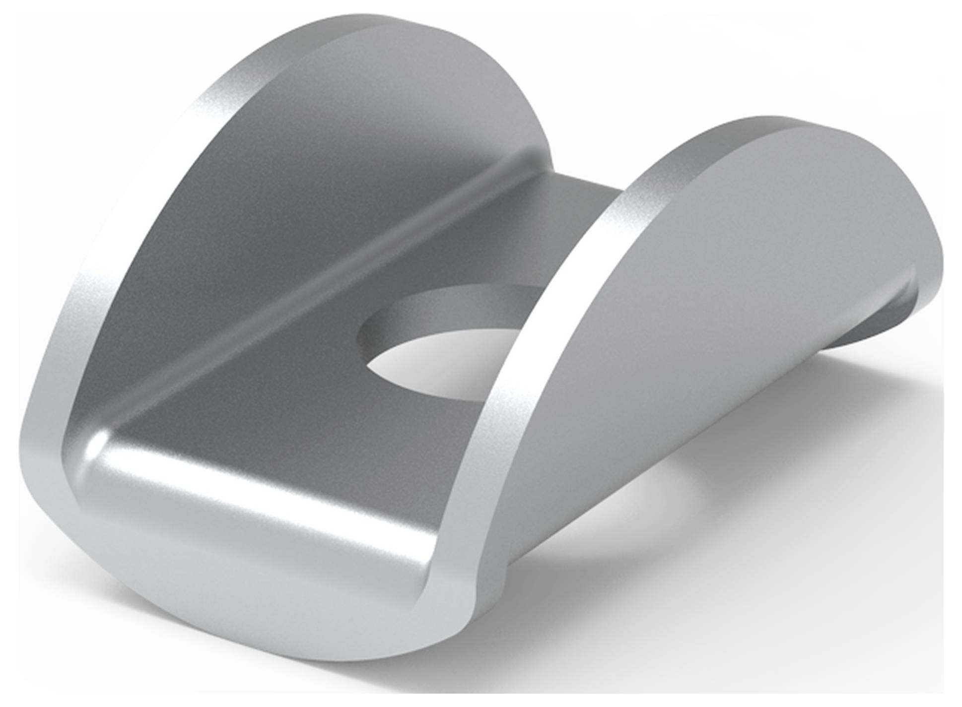 Metallwinkel mit gebohrtem Loch in der Mitte, geeignet für strukturelle Metallverbindungen oder Halterungen.