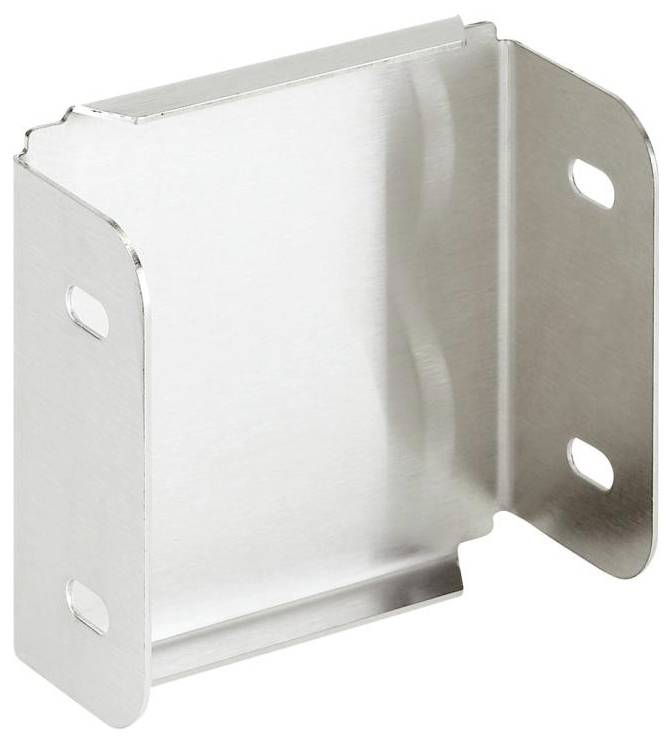 Metallwinkelverbinder mit vier Befestigungslöchern, geeignet für stabile Verbindungen zwischen Holz- oder Metallstrukturen.