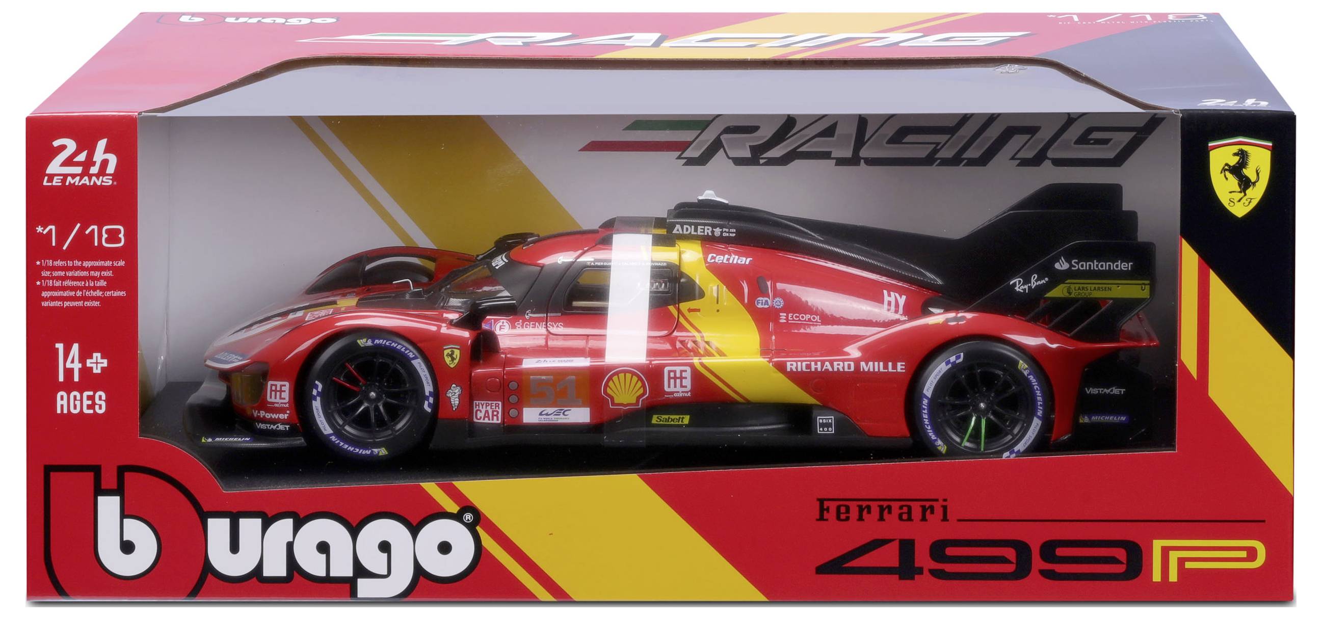 Bburago Ferrari Race 499P LeMans ´23 1:18 Modellauto