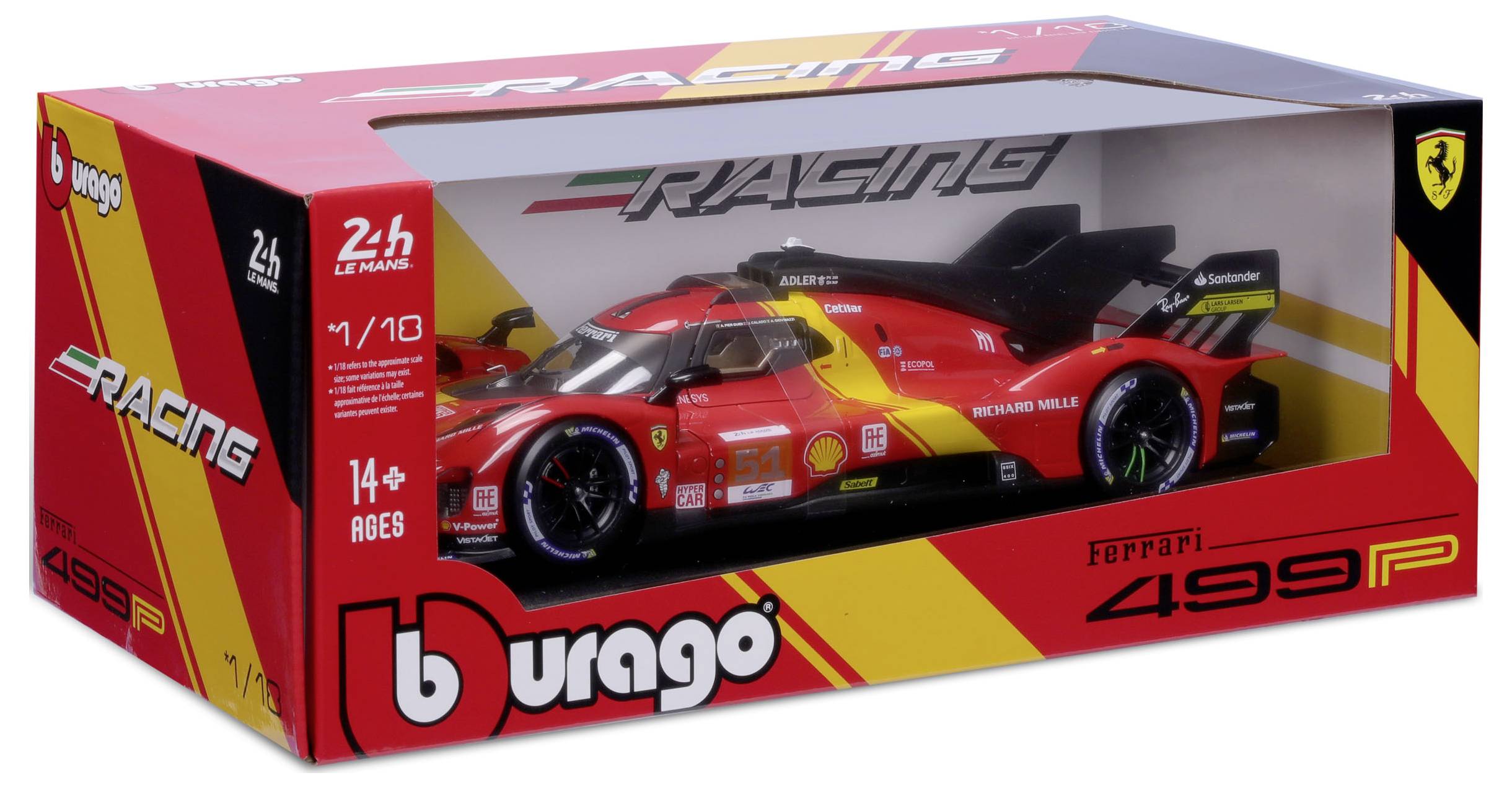 Bburago Ferrari Race 499P LeMans ´23 1:18 Modellauto