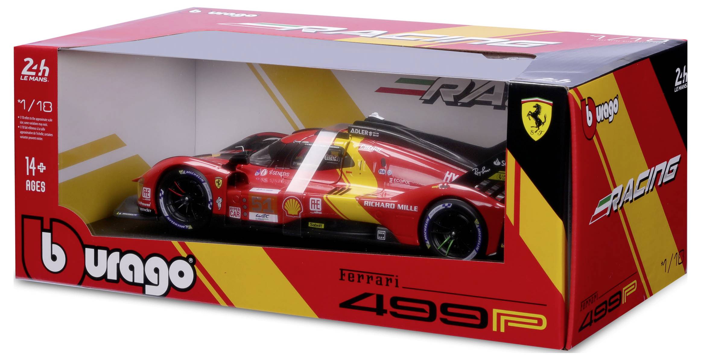 Bburago Ferrari Race 499P LeMans ´23 1:18 Modellauto