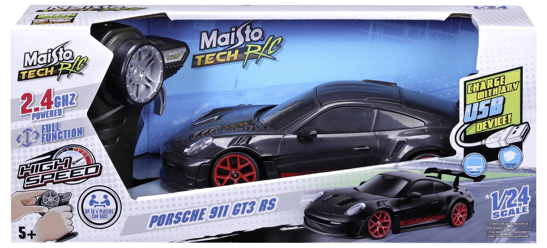 MaistoTech 582344 Porsche 911 GT3 RS 1:24 RC Einsteiger Modellauto Elektro Sportwagen