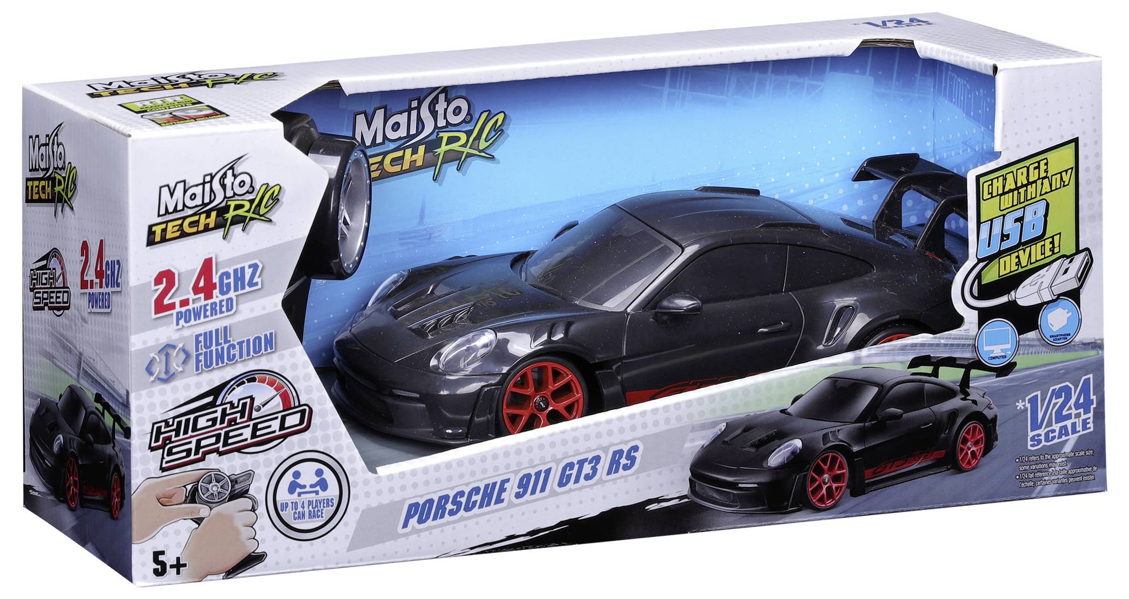 MaistoTech 582344 Porsche 911 GT3 RS 1:24 RC Einsteiger Modellauto Elektro Sportwagen