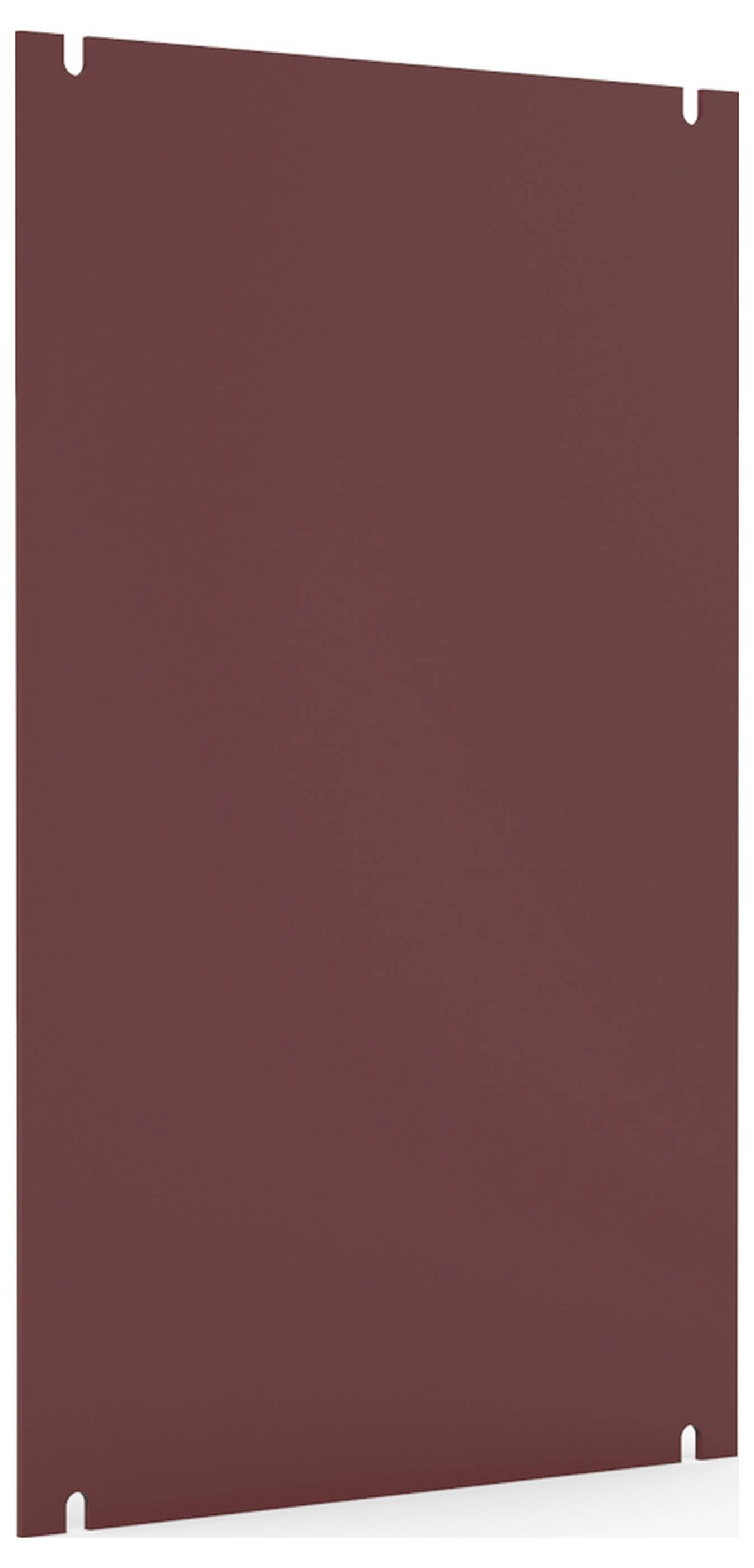 Rote, rechteckige Platte, möglicherweise ein Paneel oder eine Fliese, ohne sichtbare Muster oder Texturen.