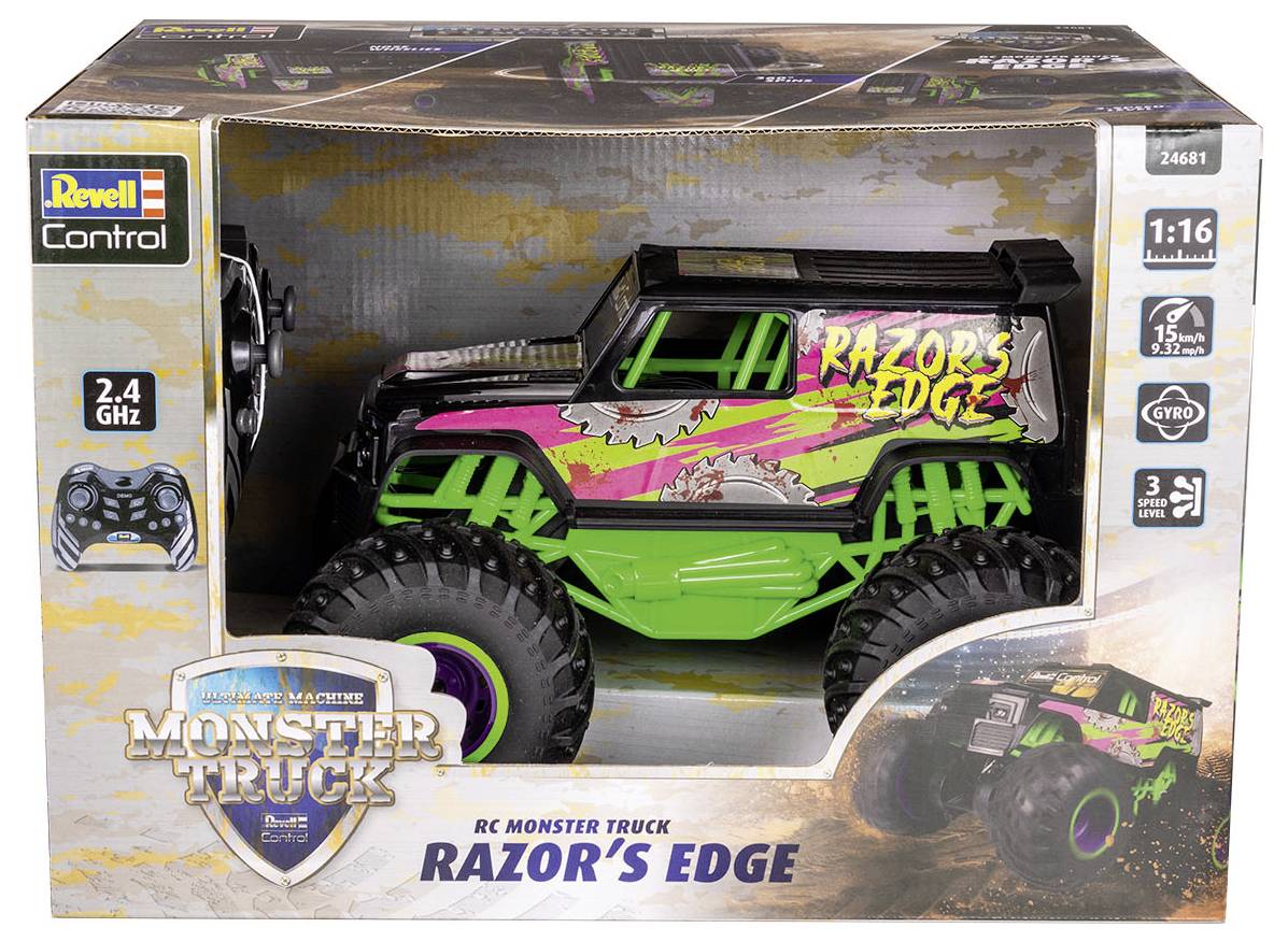 Revell Control 24681 Razors Edge RC Einsteiger Modellauto Elektro Monstertruck Inkl. Akku und Ladegerät
