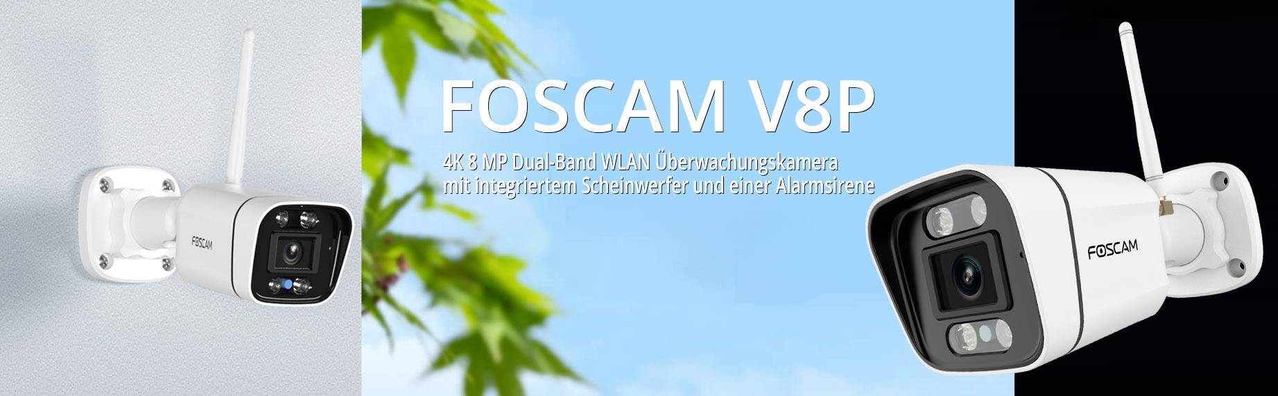 Foscam V8P WLAN IP Überwachungskamera 3840 x 2160 Pixel