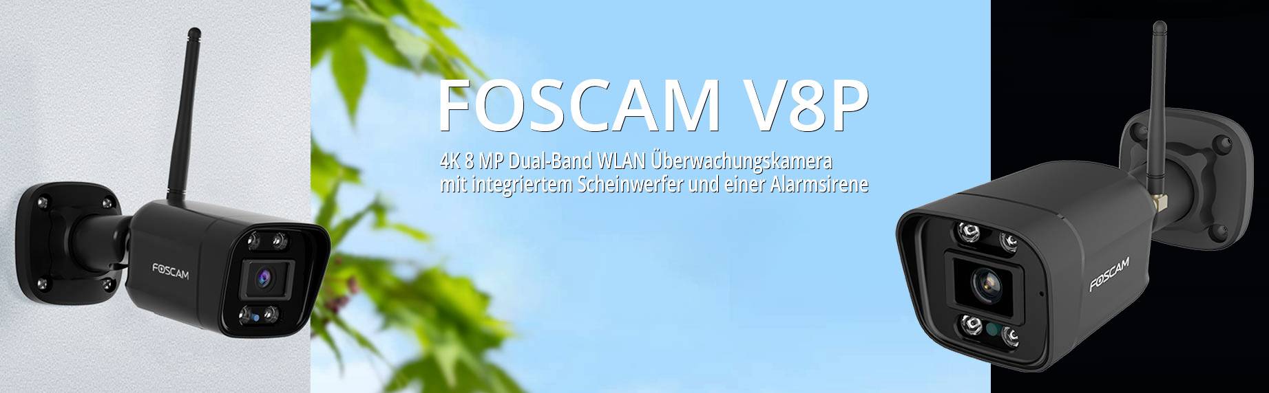 Foscam V8P (black) WLAN IP Überwachungskamera 3840 x 2160 Pixel