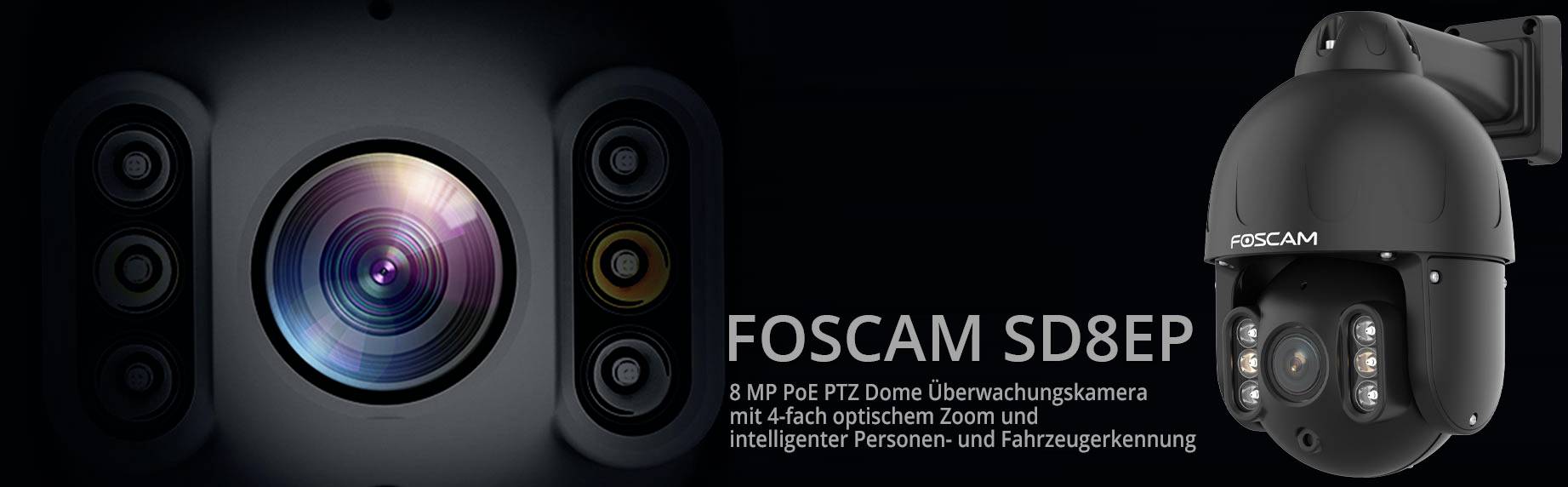 Foscam SD8EP (black) LAN IP Überwachungskamera 3840 x 2160 Pixel