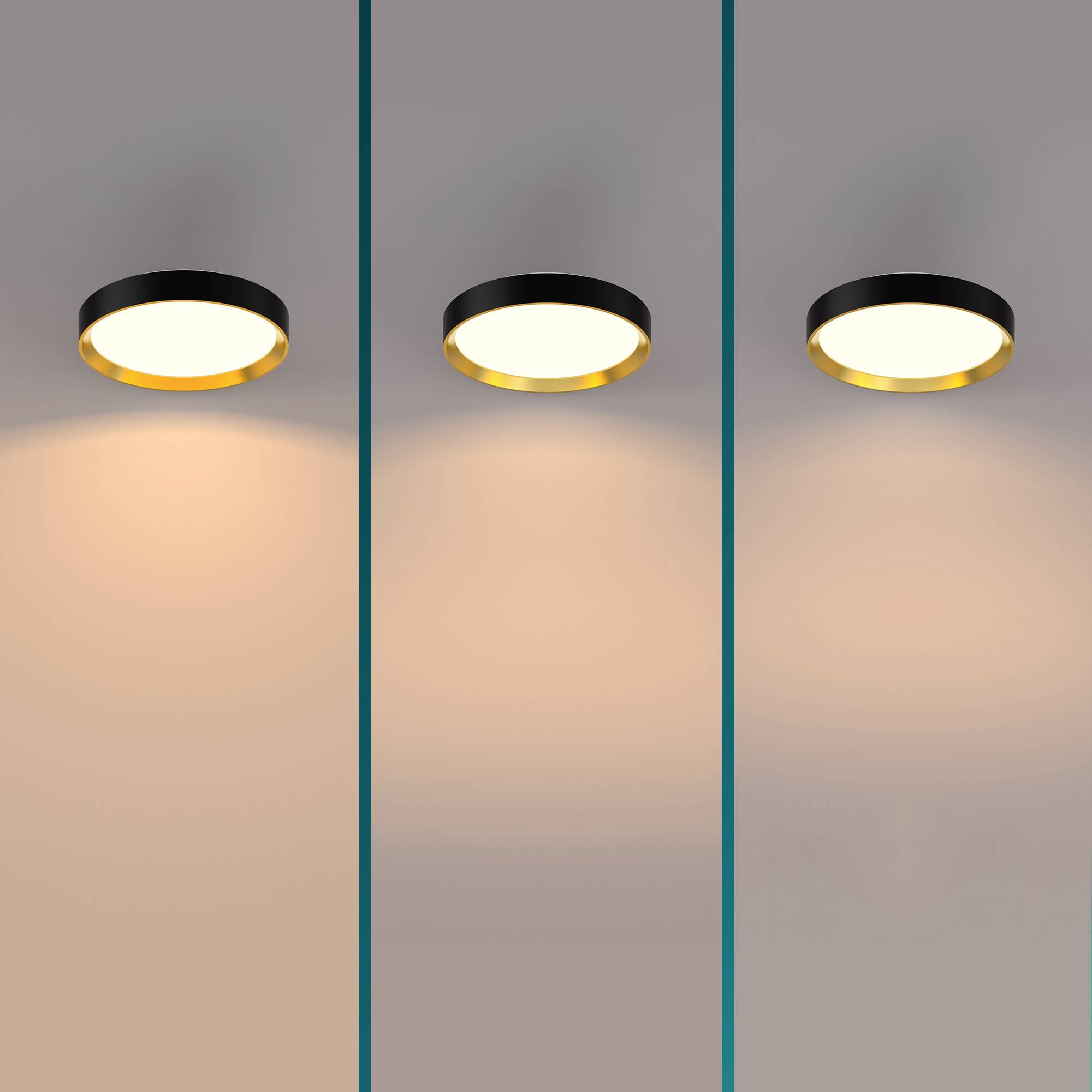 Philips 8720169301337 Hanno LED-Deckenleuchte LED 24W Schwarz, Gold