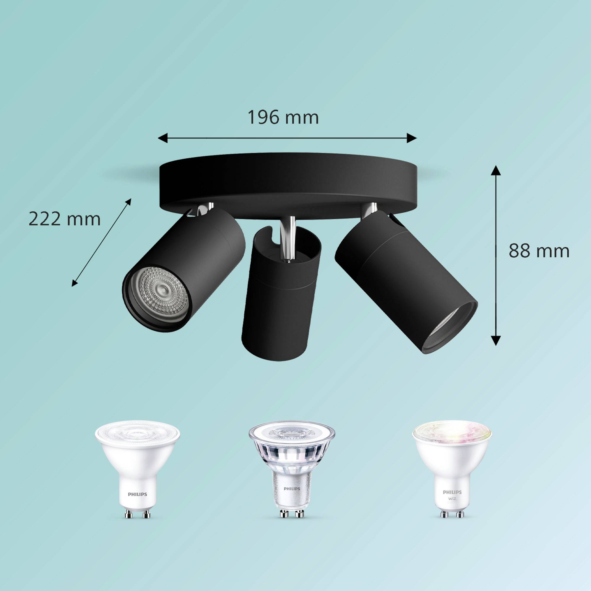 Philips Idris 8720169299054 Deckenstrahler GU10 Schwarz