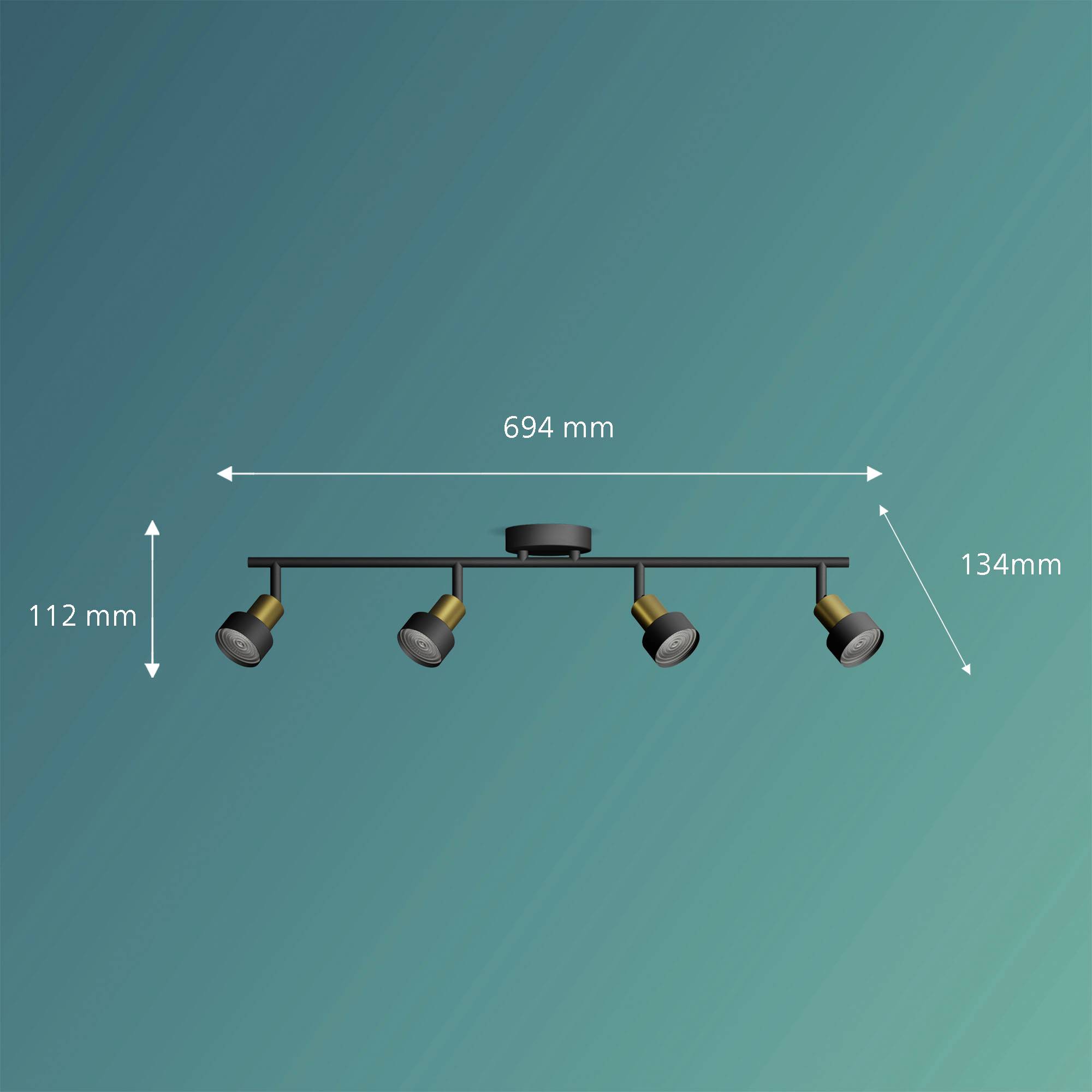 Philips Conduit 8720169299931 Deckenstrahler GU10 Schwarz, Gold