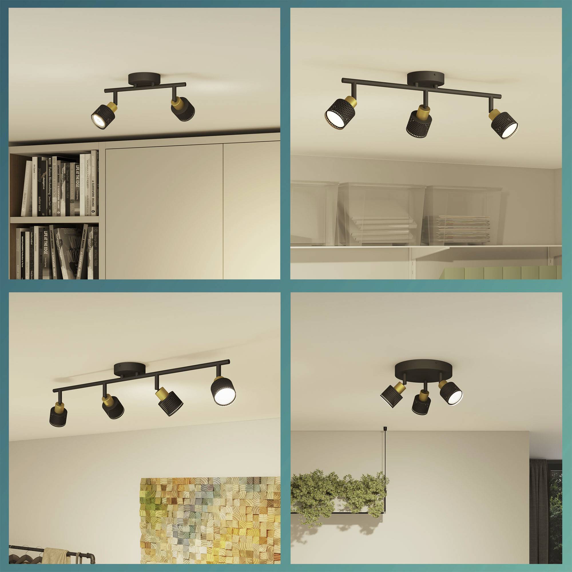 Philips Niall 8720169300071 Deckenstrahler GU10 Schwarz, Gold