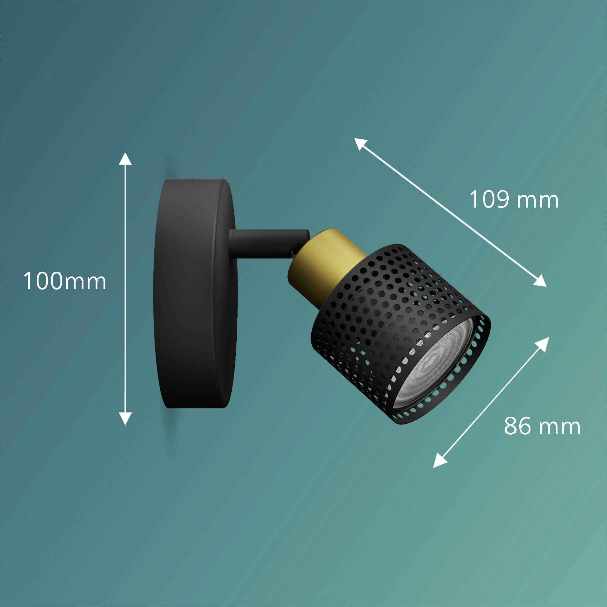 Philips Niall 8720169300071 Deckenstrahler GU10 Schwarz, Gold