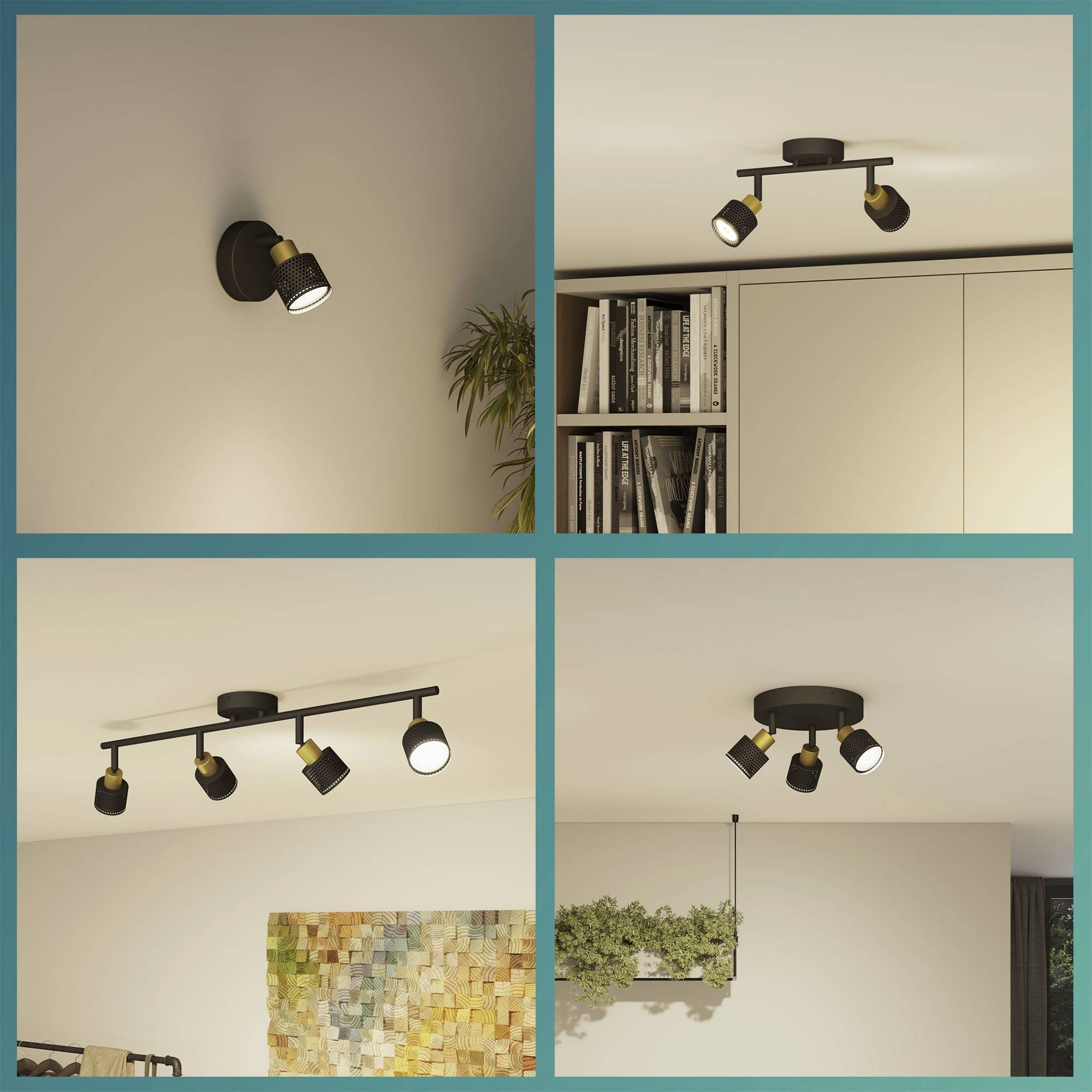 Philips Niall 8720169300118 Deckenstrahler GU10 Schwarz, Gold