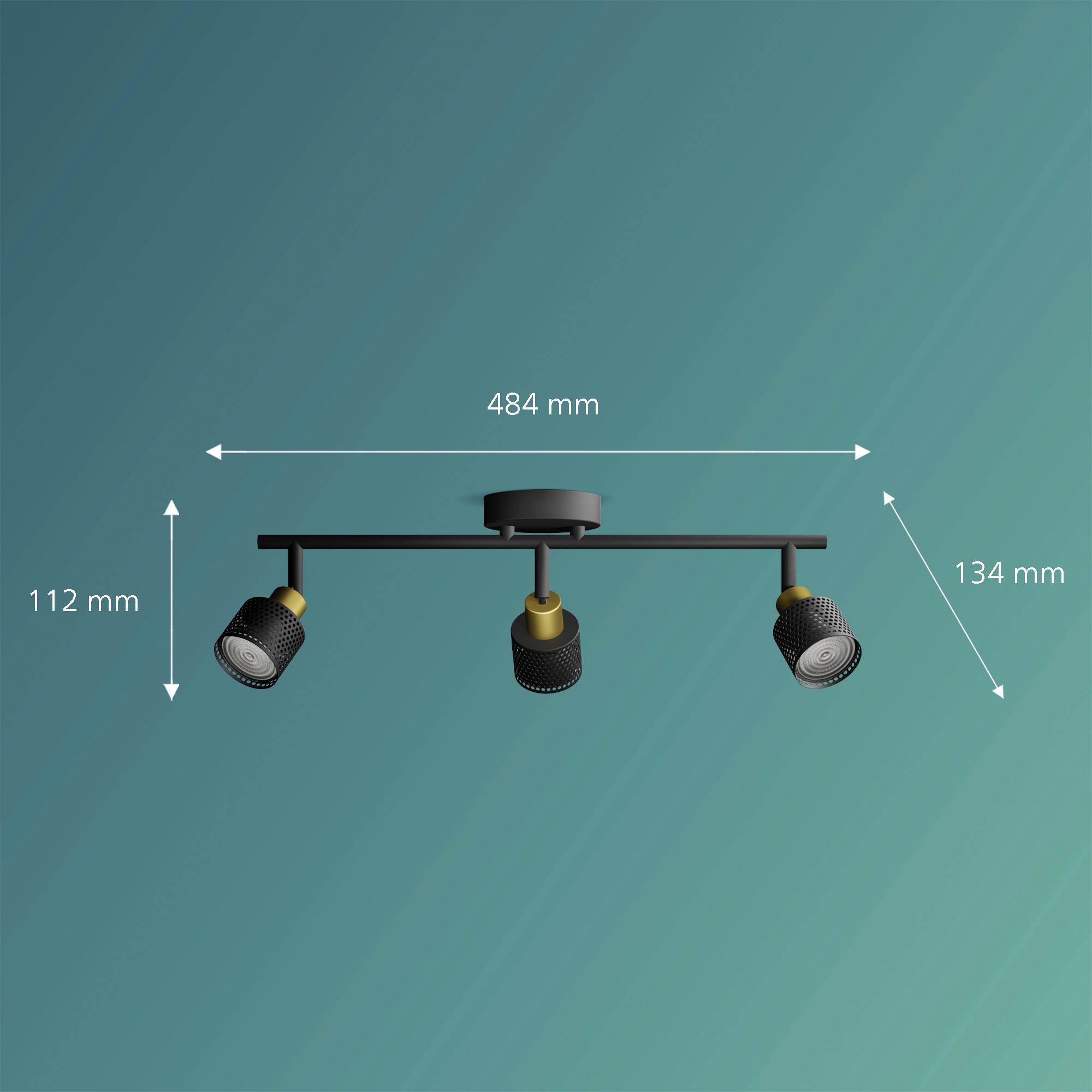 Philips Niall 8720169300118 Deckenstrahler GU10 Schwarz, Gold