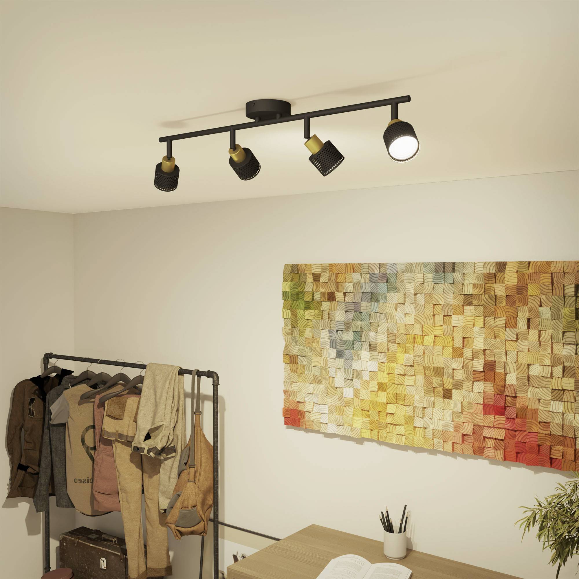 Philips Niall 8720169300132 Deckenstrahler GU10 Schwarz, Gold