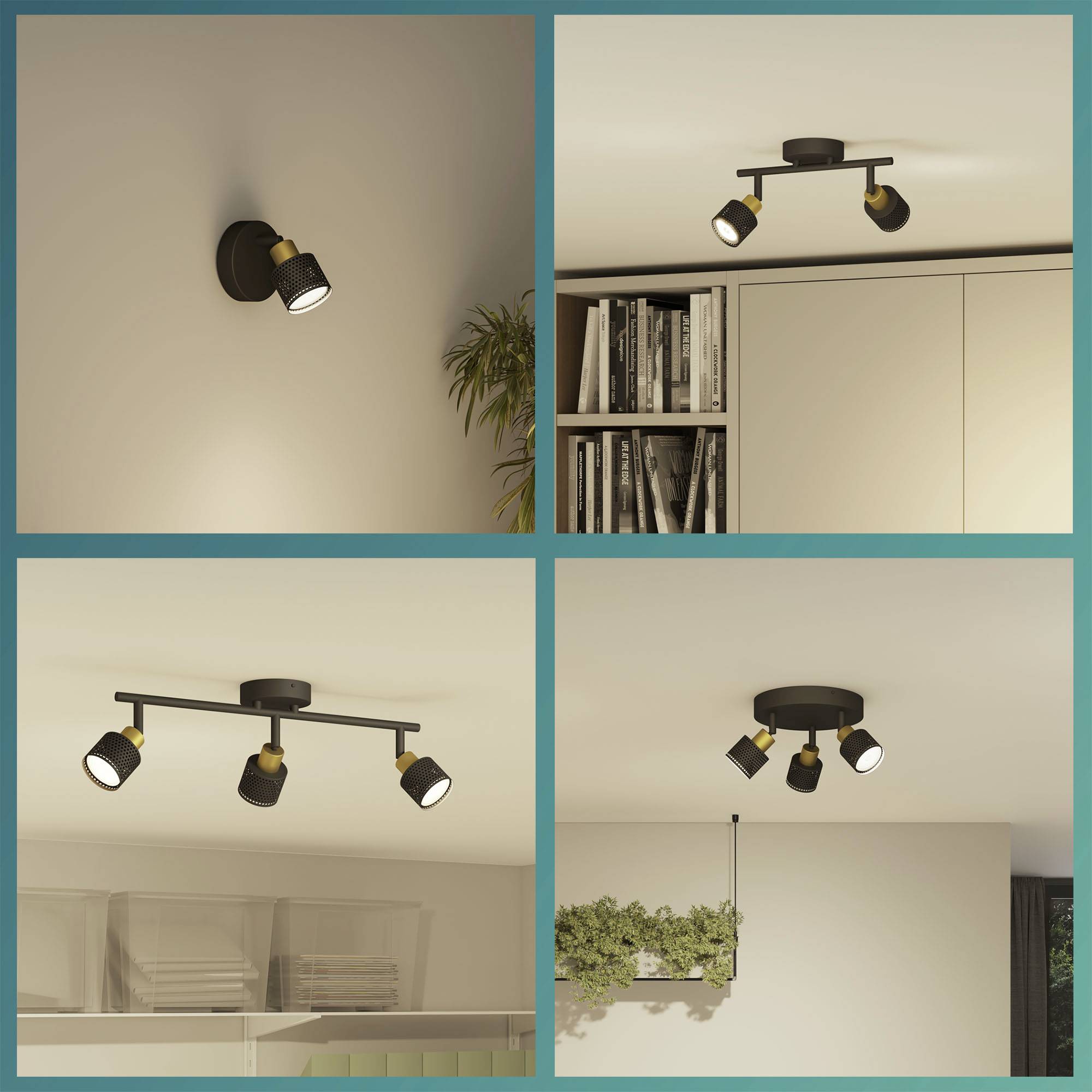 Philips Niall 8720169300132 Deckenstrahler GU10 Schwarz, Gold