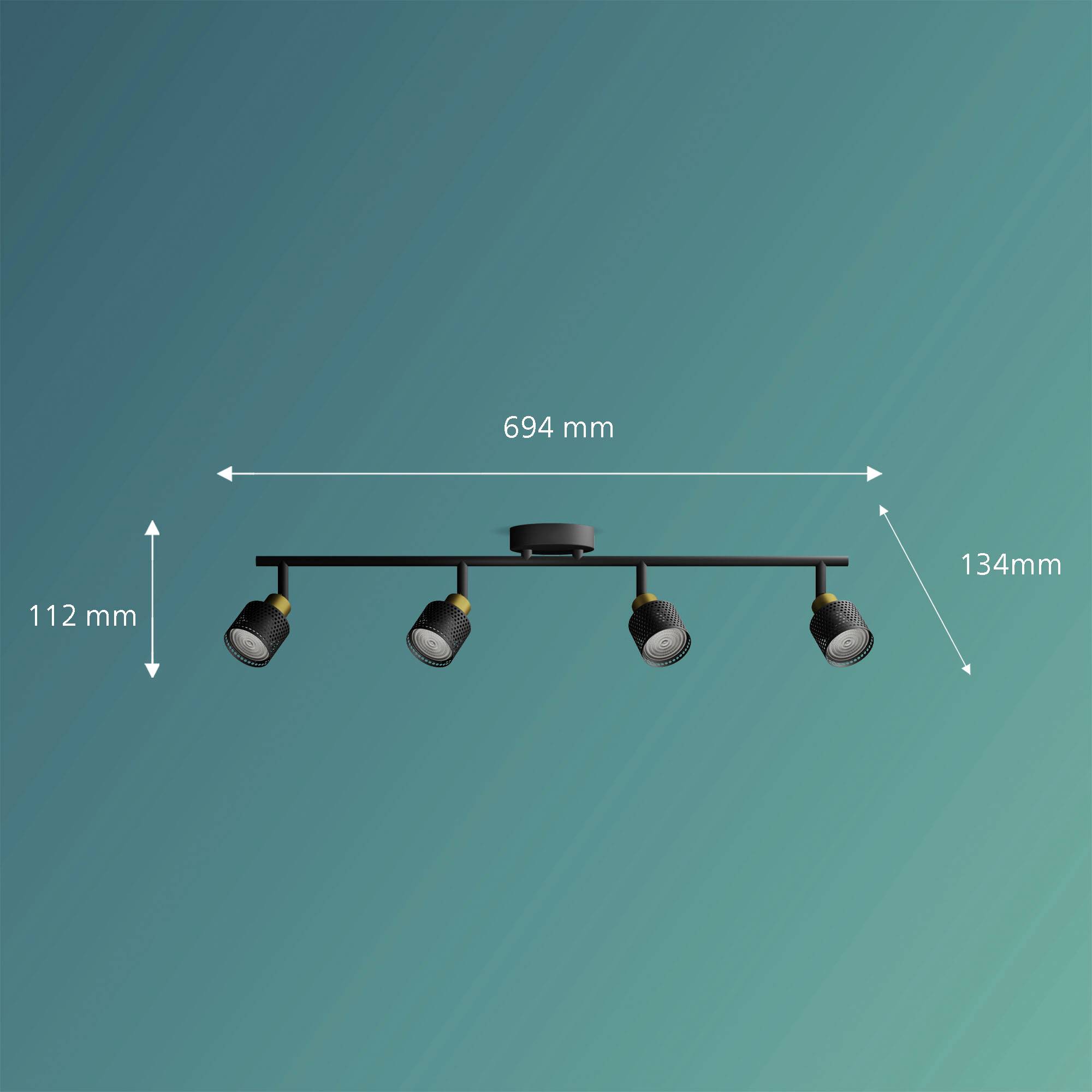 Philips Niall 8720169300132 Deckenstrahler GU10 Schwarz, Gold