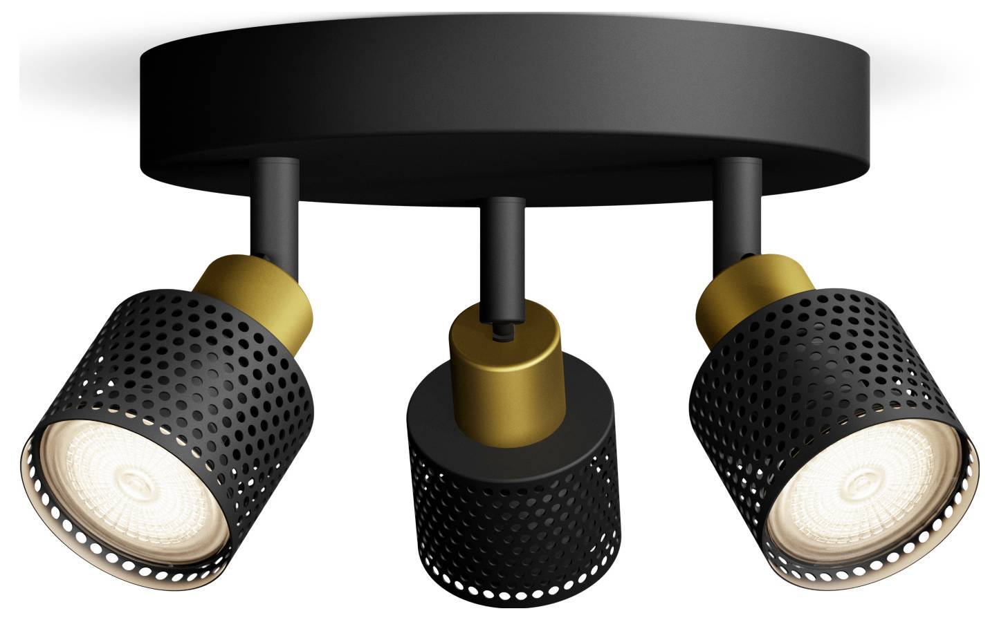 Philips Niall 8720169300156 Deckenstrahler GU10 Schwarz, Gold