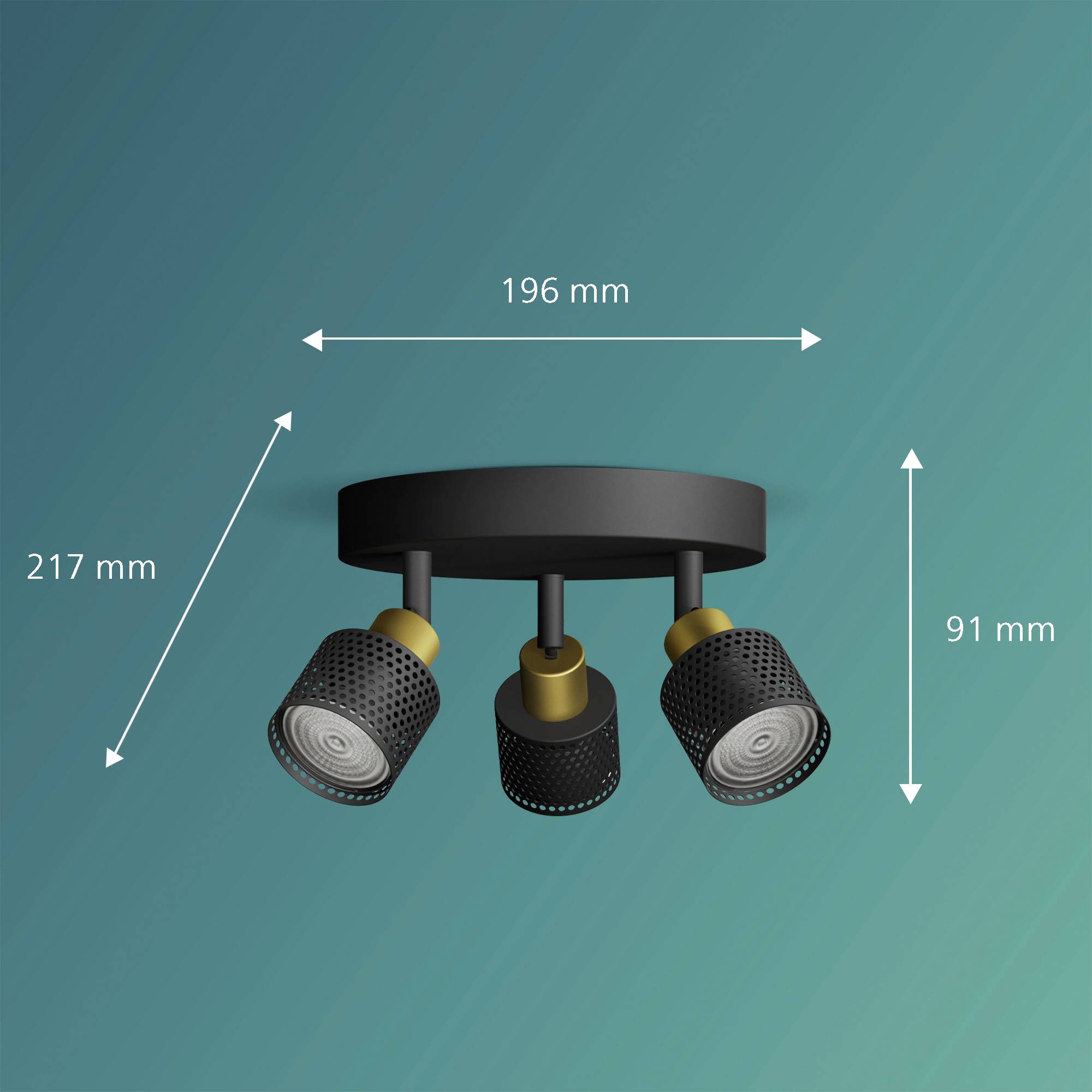 Philips Niall 8720169300156 Deckenstrahler GU10 Schwarz, Gold