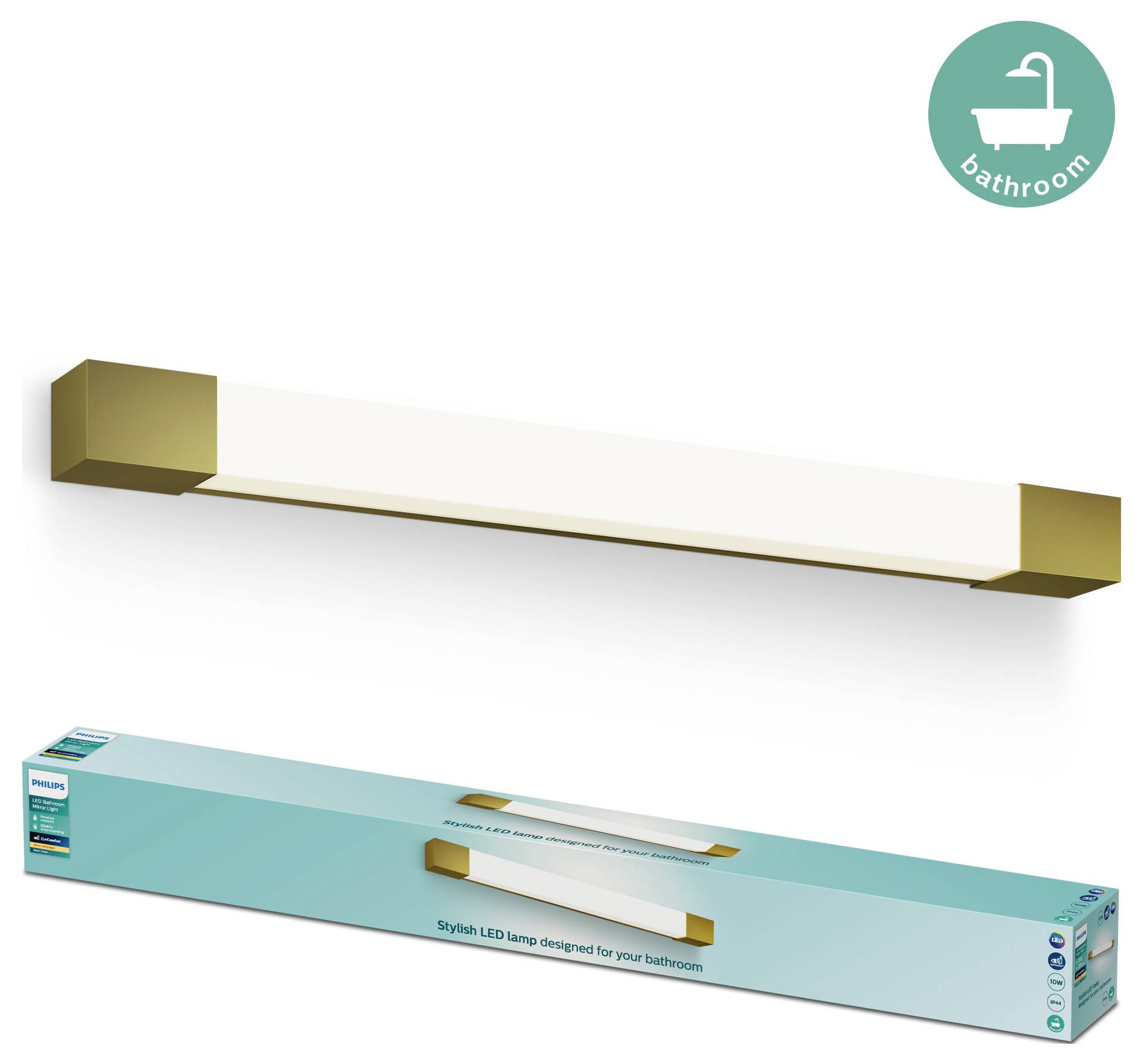 Philips Rover 8720169299511 LED-Bad-Deckenleuchte 10W Warmweiß Gold