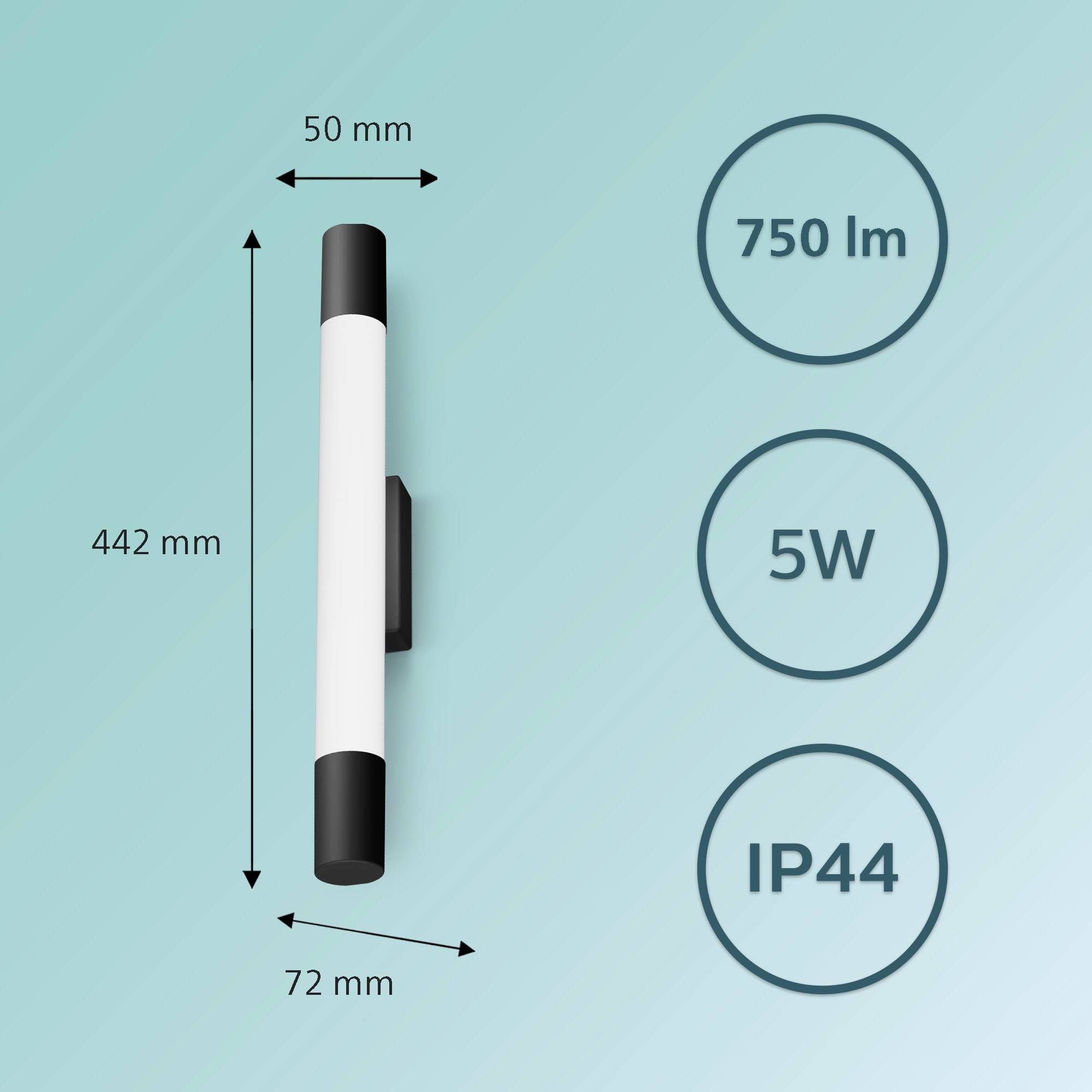 Philips Rover 8720169300170 LED-Bad-Deckenleuchte 5W Warmweiß Schwarz