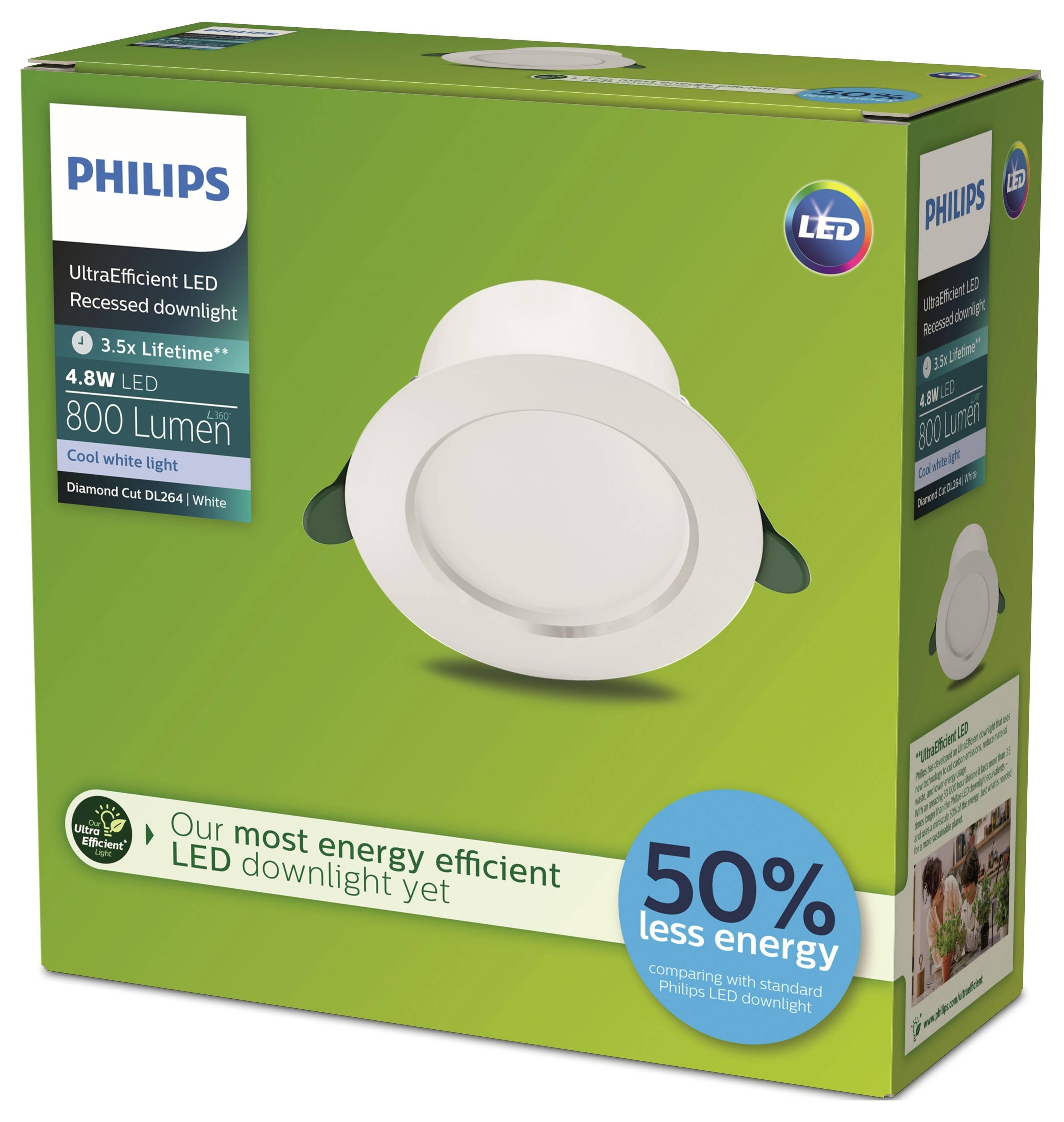 Philips 8720169308183 Diamond Einbauleuchte LED 4.8 W Weiß