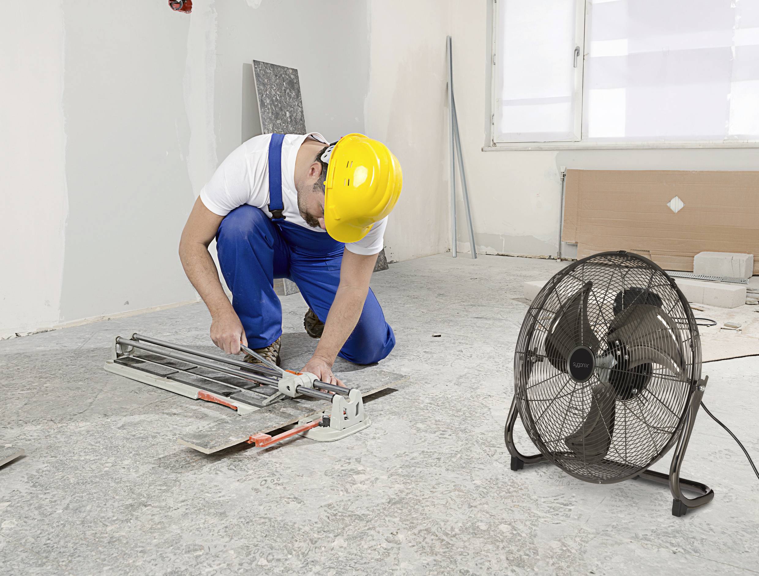 Sygonix Bodenventilator 120W (Ø x H) 540mm x 540mm Schwarz