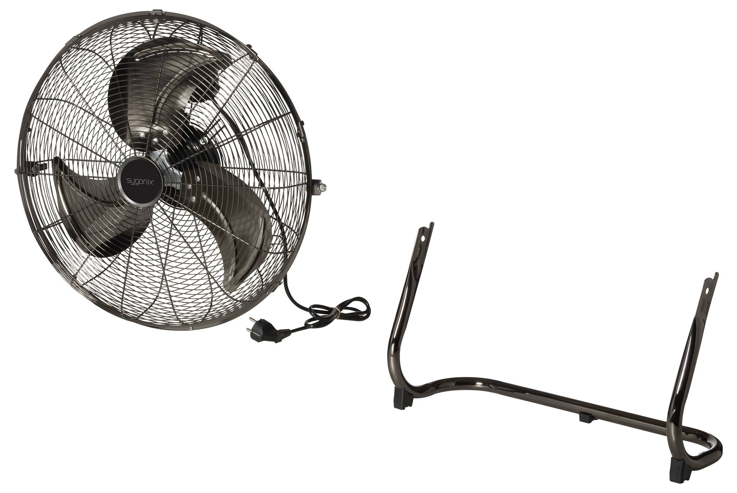 Sygonix Bodenventilator 120W (Ø x H) 540mm x 540mm Schwarz