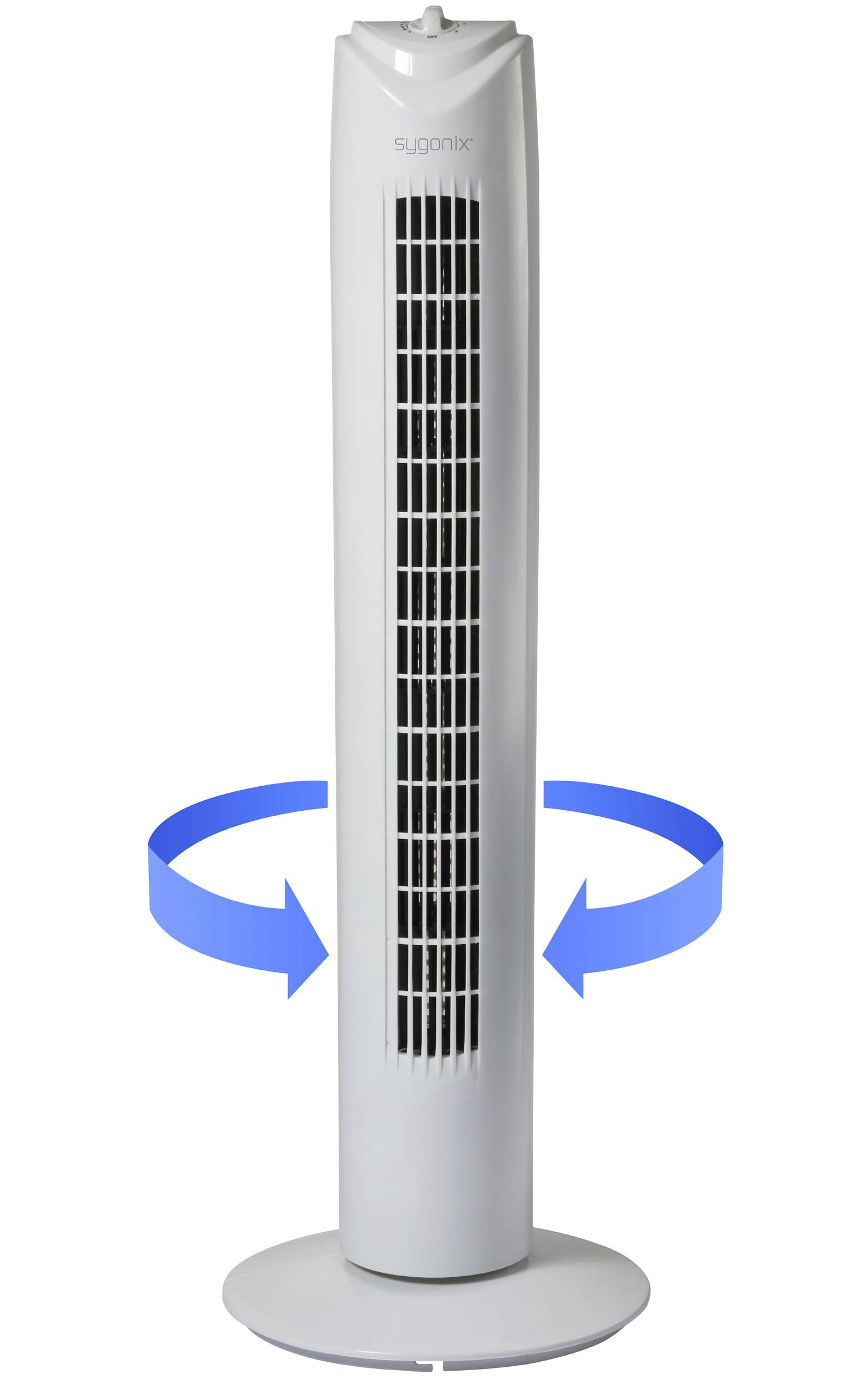 Sygonix Turmventilator 50W (Ø x H) 270mm x 805mm Weiß Oszillierend, Timer