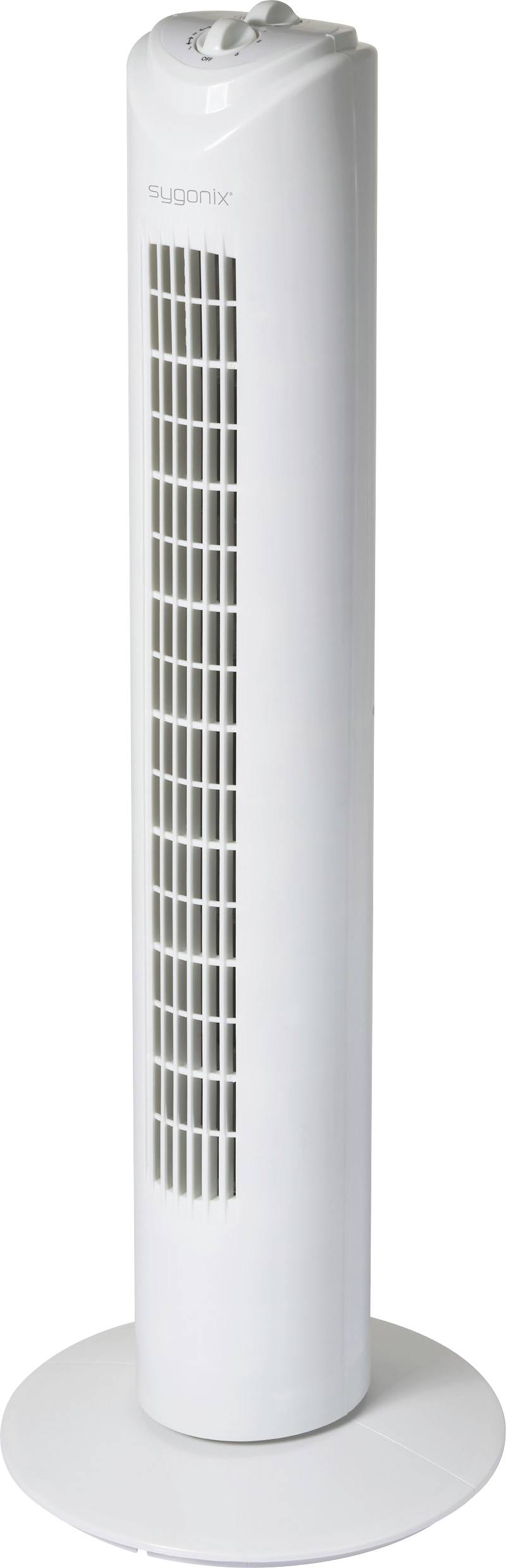 Sygonix Turmventilator 50W (Ø x H) 270mm x 805mm Weiß Oszillierend, Timer