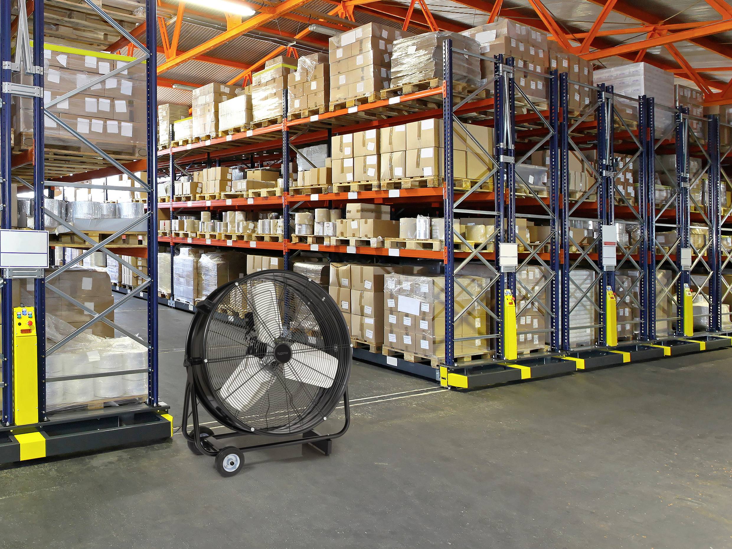 Sygonix Bodenventilator 330W (Ø x H) 745mm x 776mm Schwarz Schwenkbar