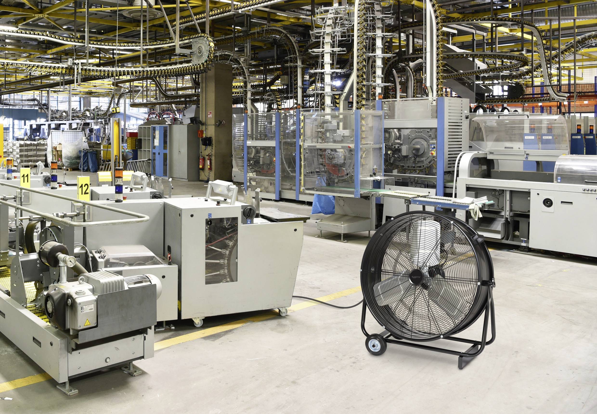 Sygonix Bodenventilator 330W (Ø x H) 745mm x 776mm Schwarz Schwenkbar