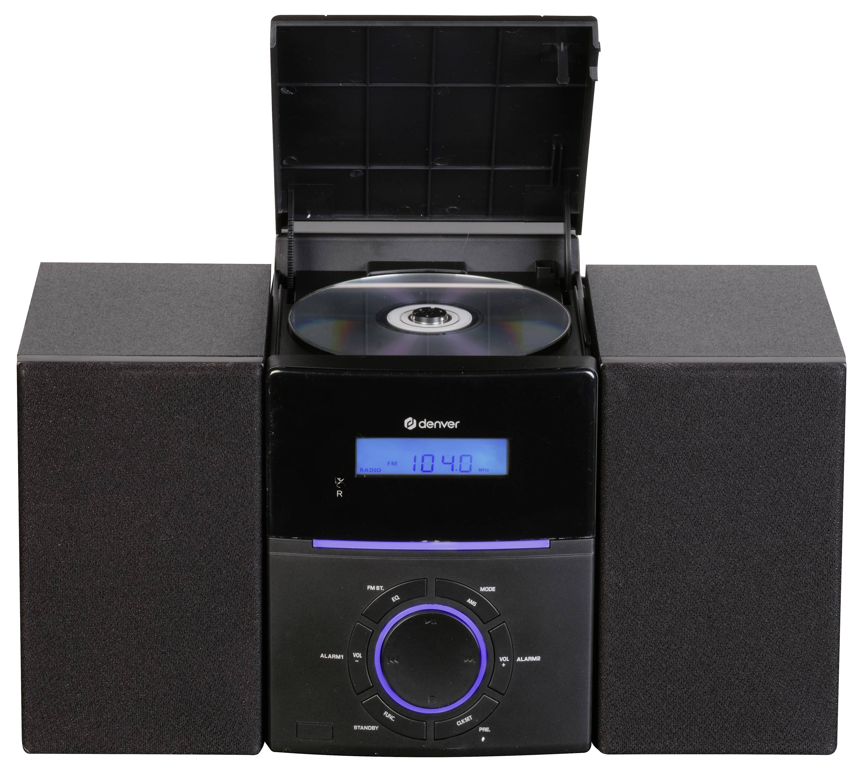 Denver MCA-240 Stereoanlage AUX, CD, UKW, Weckfunktion, Inkl. Fernbedienung 2 x 20W Schwarz